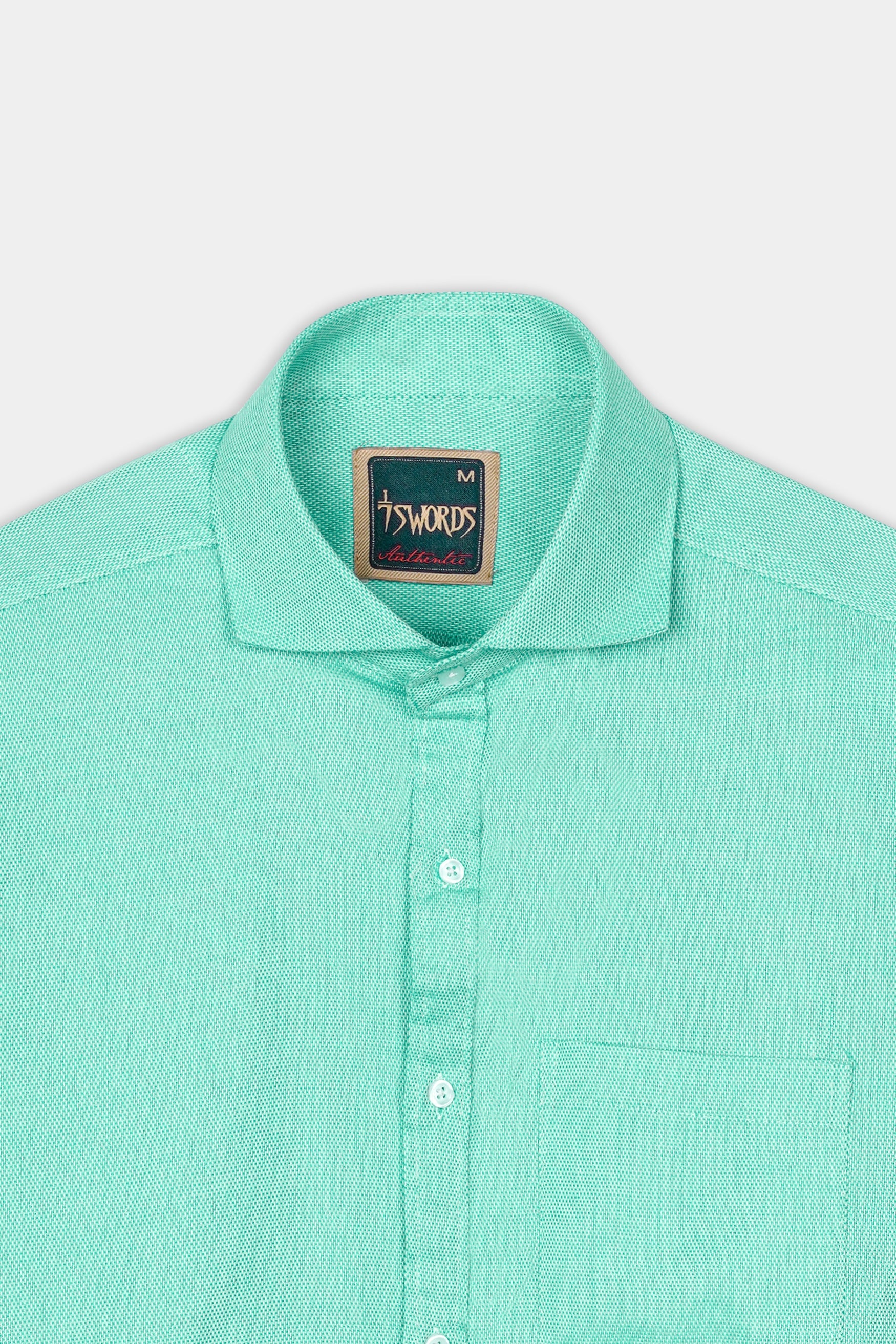 7swords-Tiffany Green textured Premium Cotton Shirt