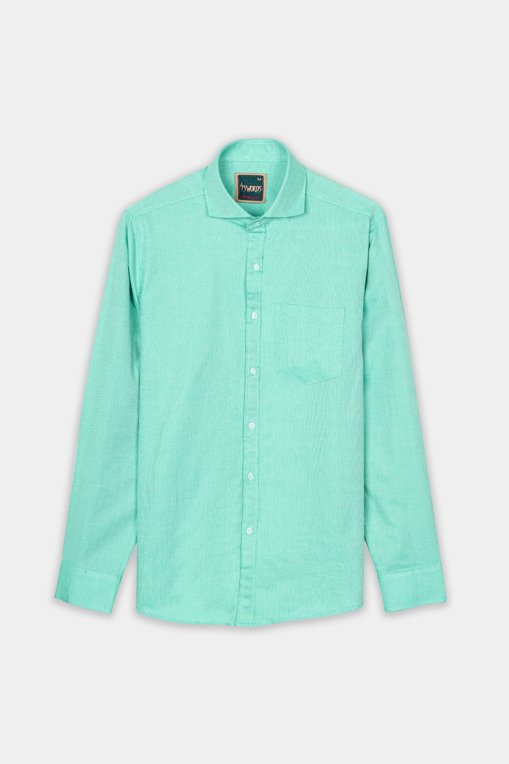 7swords-Tiffany Green textured Premium Cotton Shirt