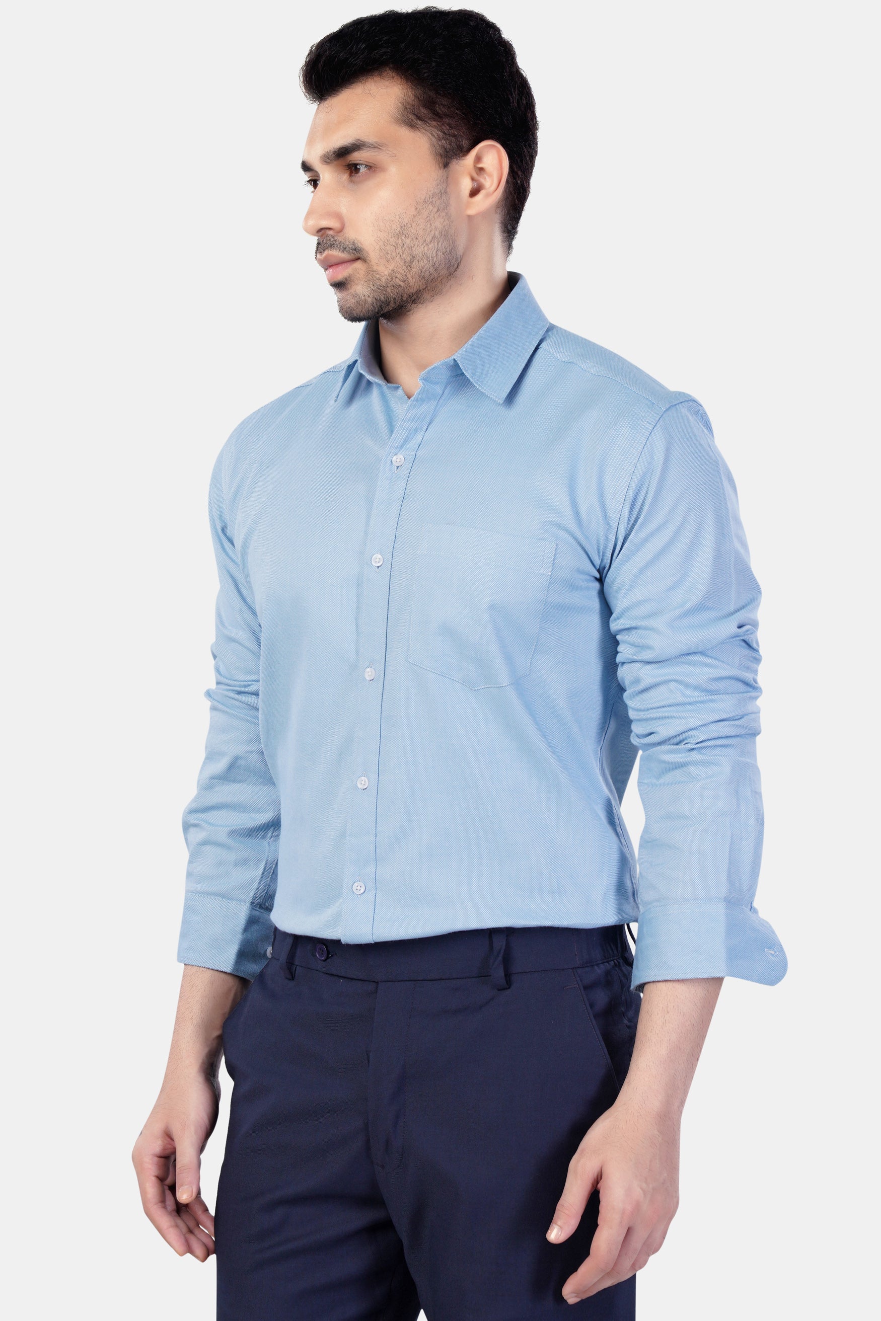 7swords-Spindle Blue Premium Cotton Shirt