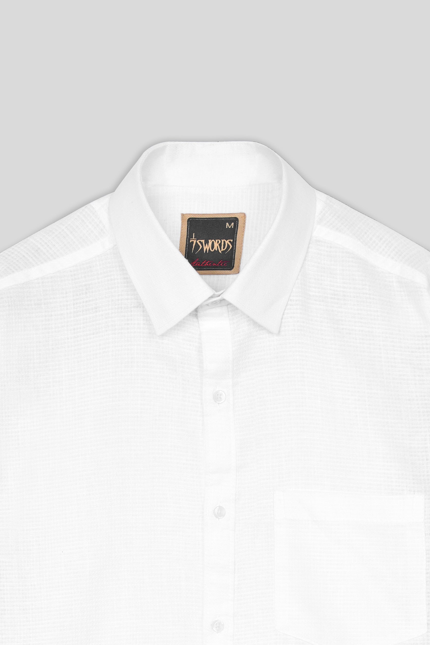 7swords-Bright White Premium Cotton Shirt