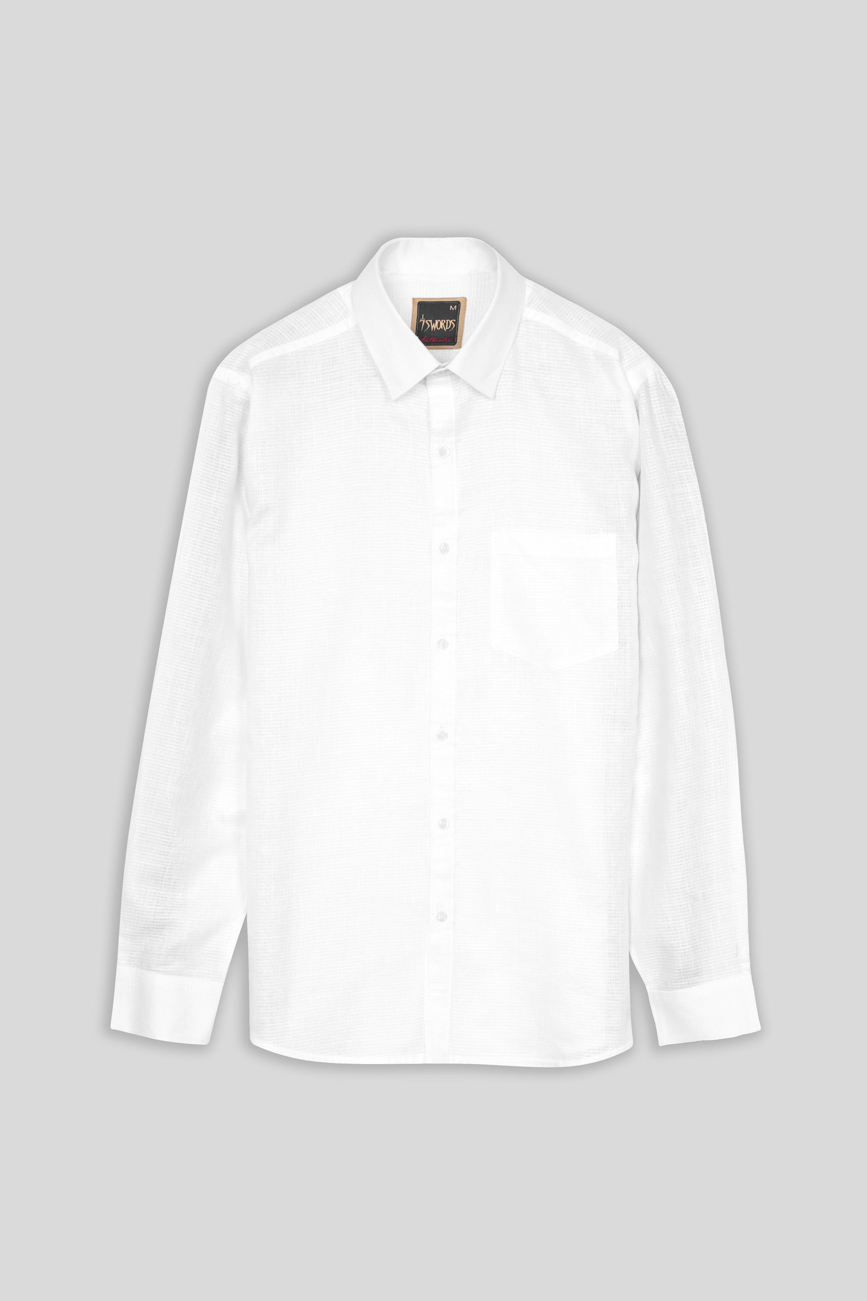 7swords-Bright White Premium Cotton Shirt