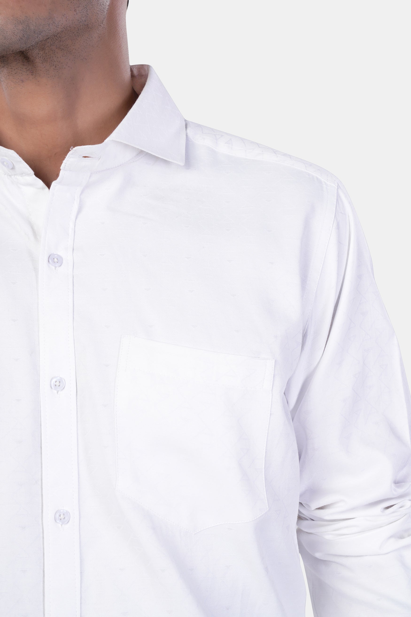 7swords-Bright White Premium Cotton Shirt