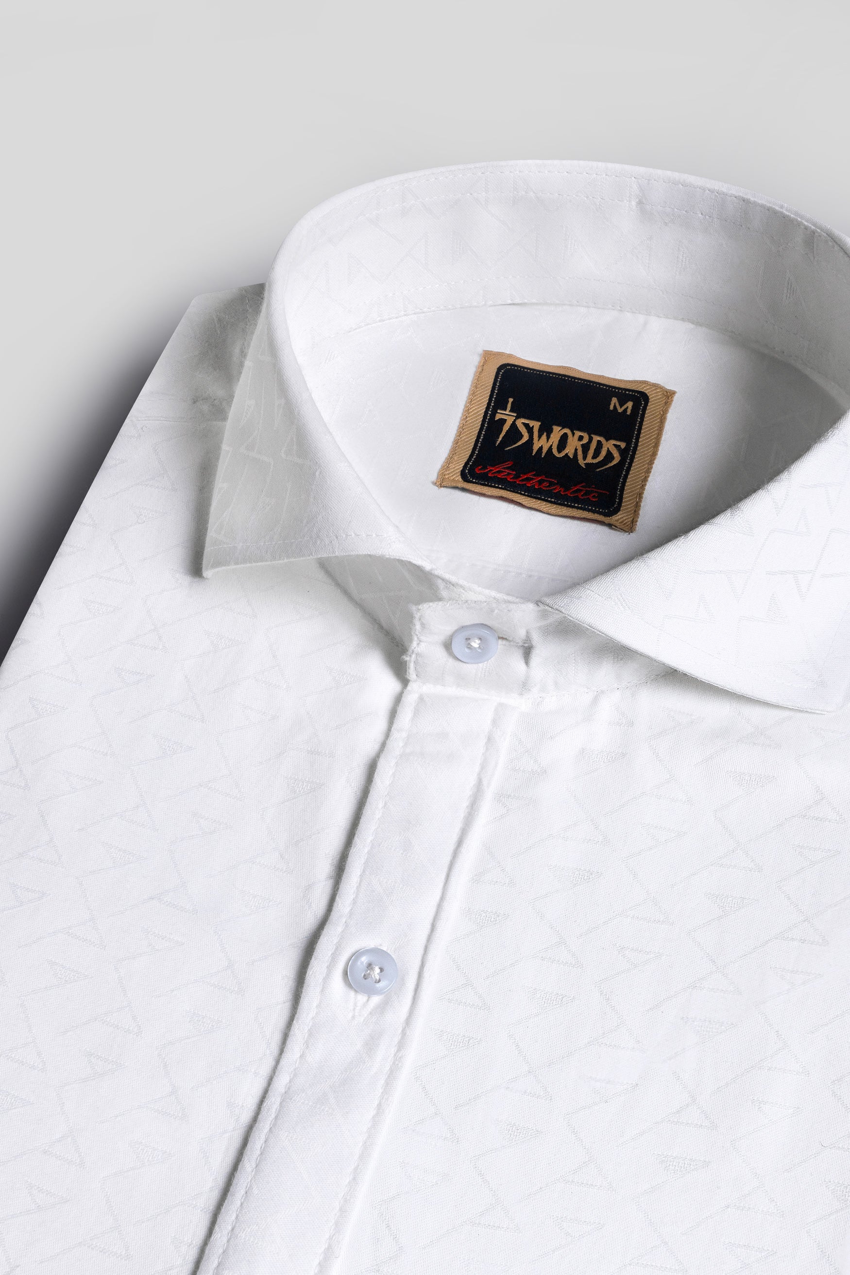 7swords-Bright White Premium Cotton Shirt