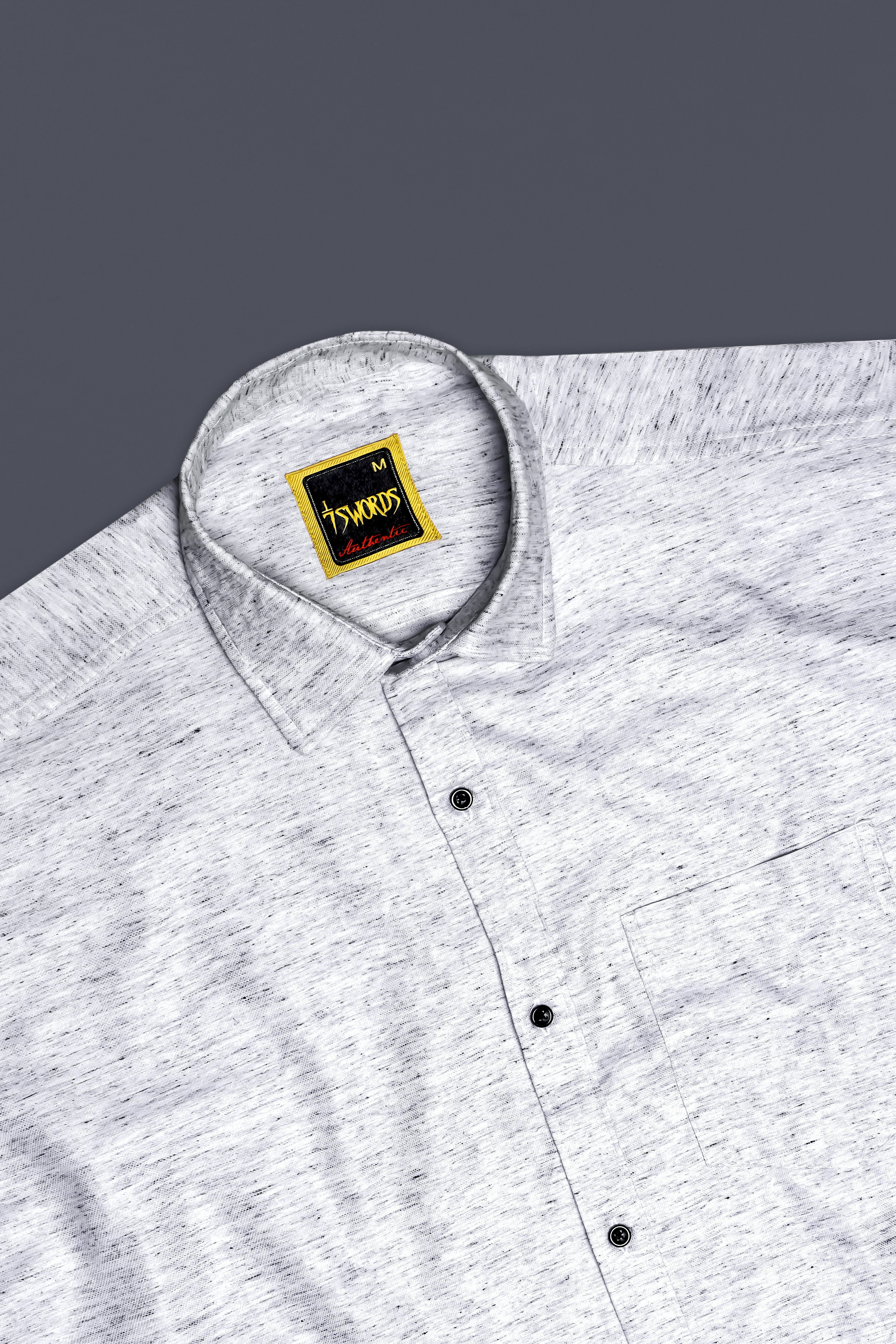 7swords-Mischka Gray Textured Premium Cotton Dress Shirt