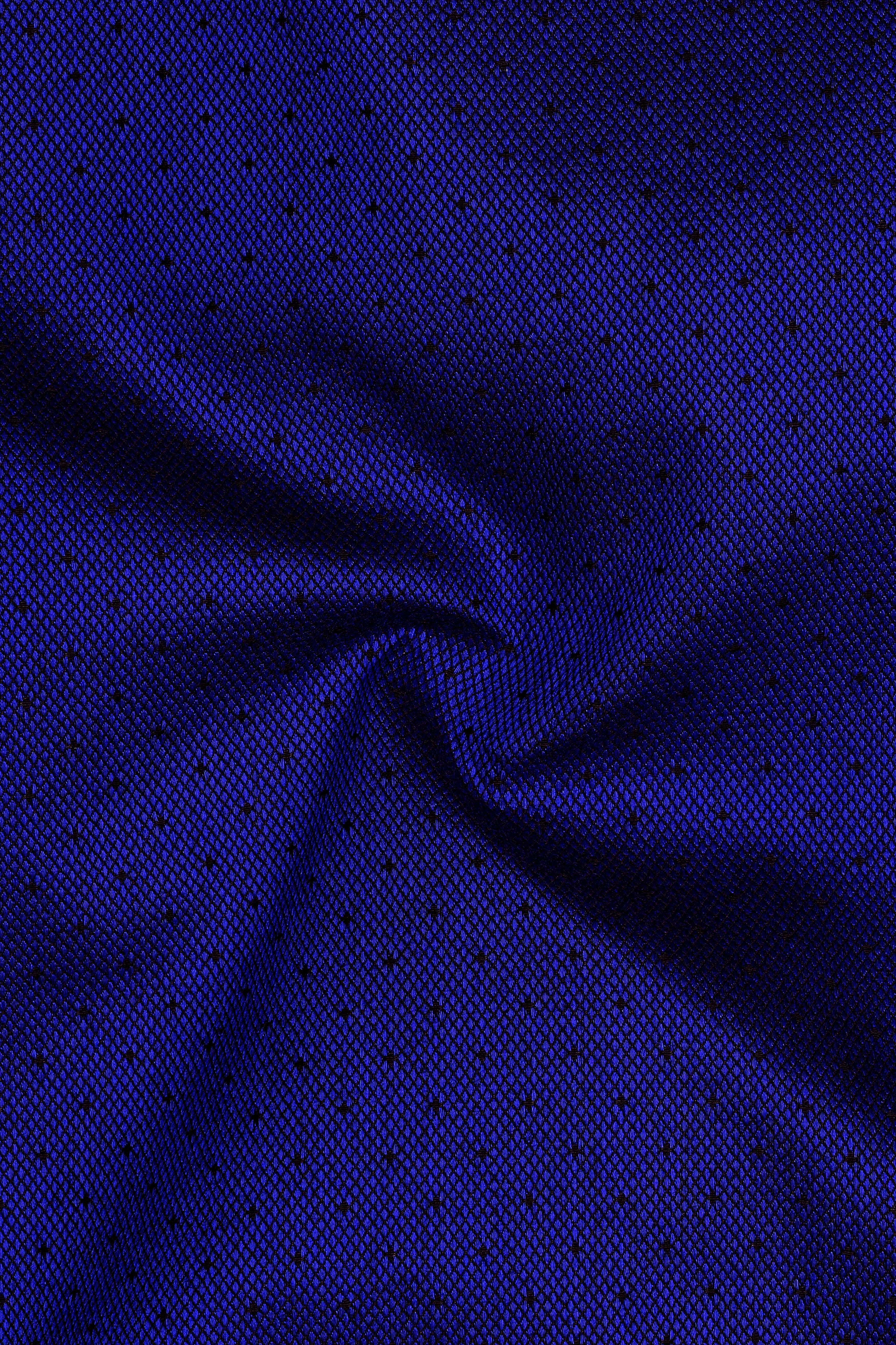 Sapphire Blue Dobby Textured Premium Giza Cotton Shirt