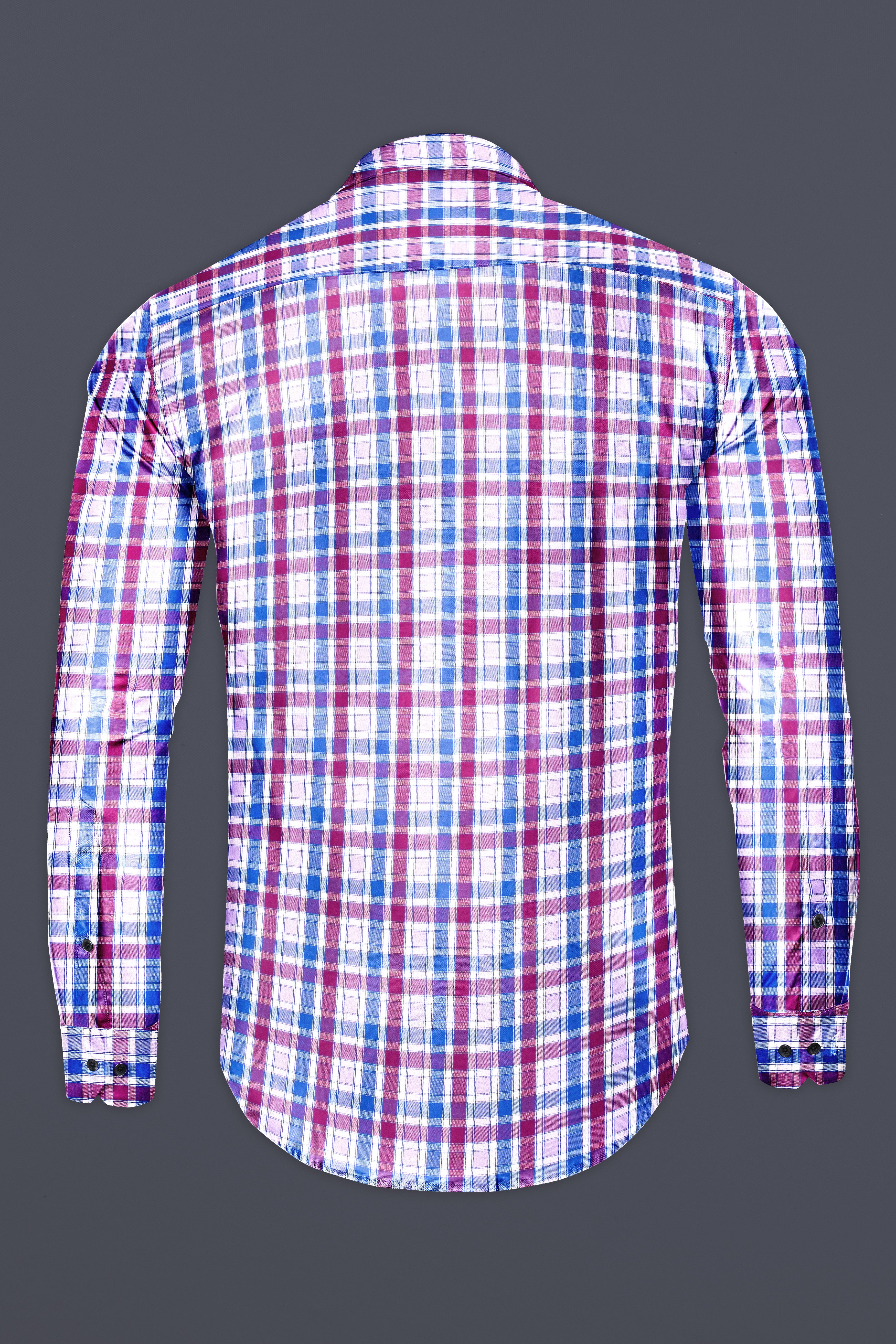 Fandango Purple and Cerulean Blue Plaid Premium Cotton Shirt