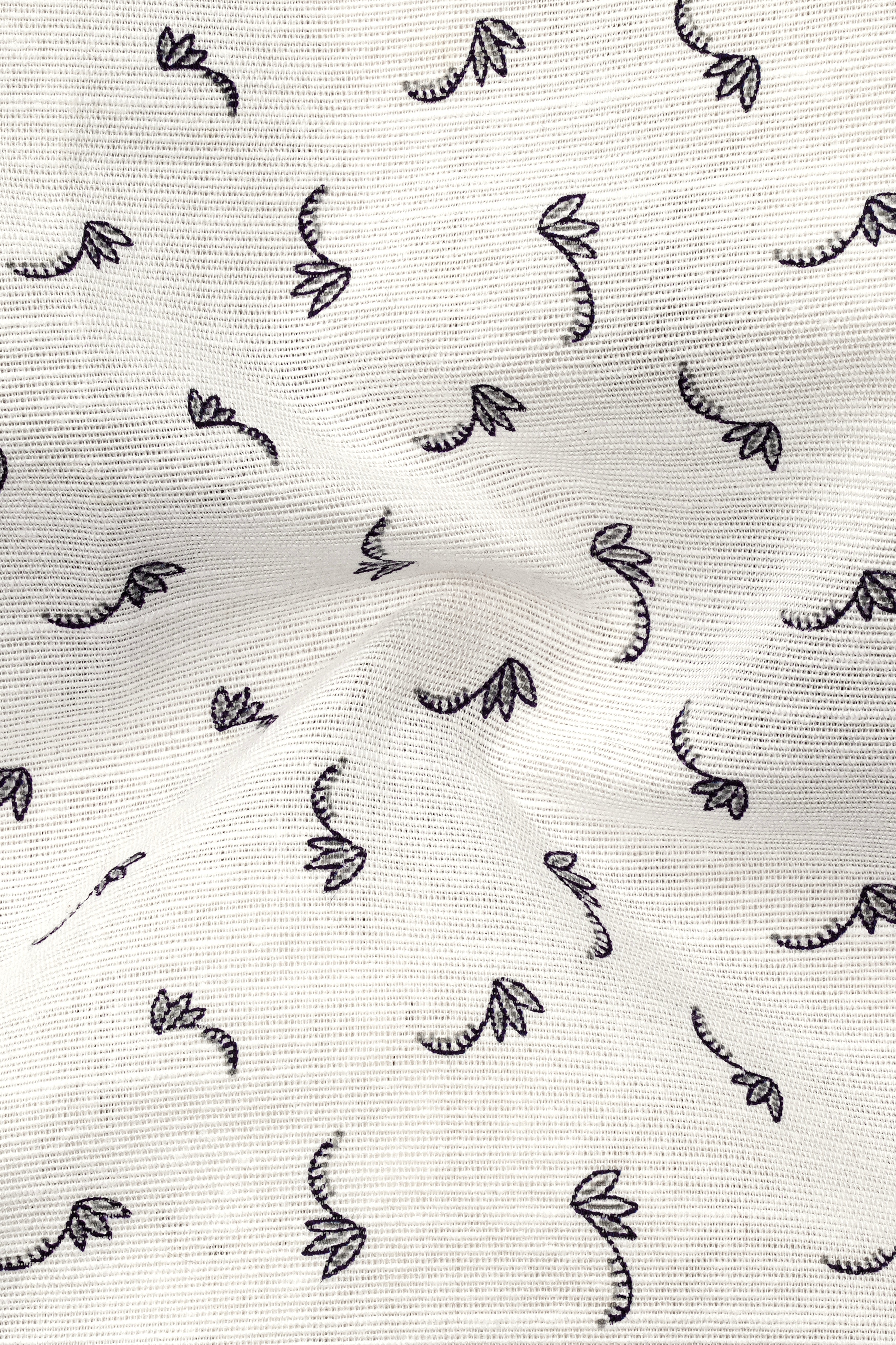 Bright White Printed Luxurious Linen Shirt