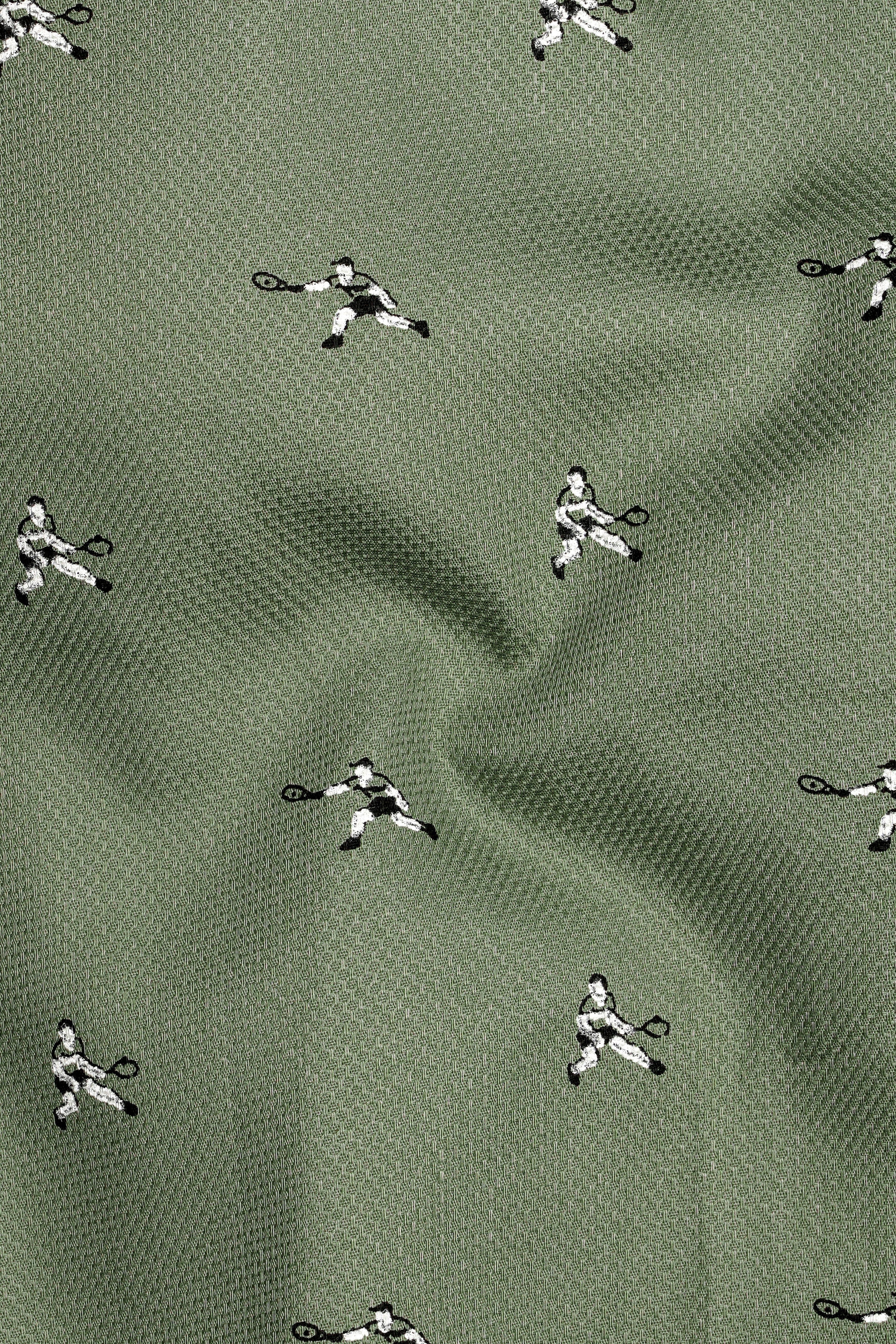 Sage Green Dobby Textured Premium Giza Cotton Shirt