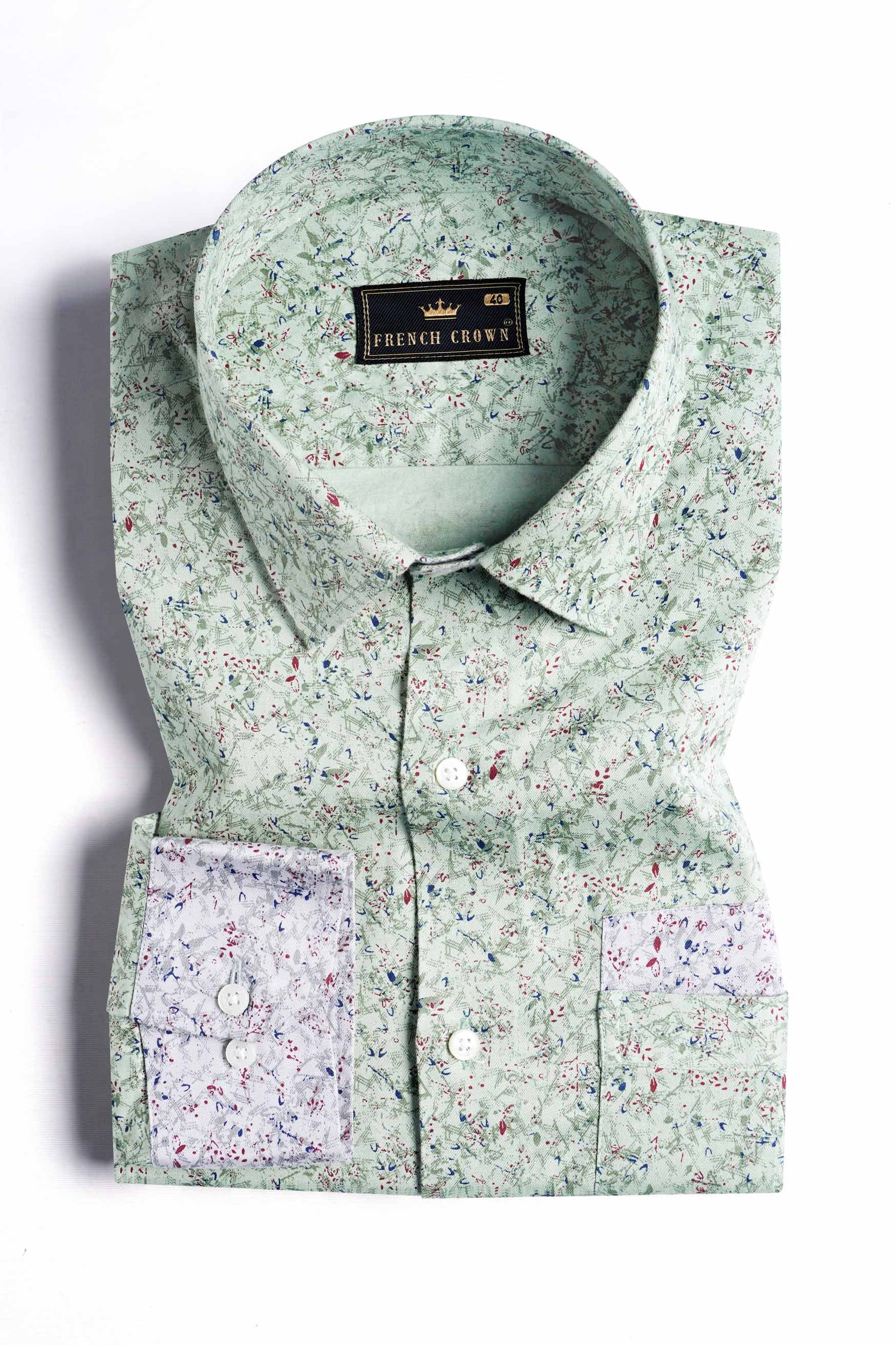Clay Ash Green and Fiord Blue Printed with Bear Embroidered Twill Premium Cotton Designer Shirt 8193-P116-E294-38, 8193-P116-E294-H-38, 8193-P116-E294-39, 8193-P116-E294-H-39, 8193-P116-E294-40, 8193-P116-E294-H-40, 8193-P116-E294-42, 8193-P116-E294-H-42, 8193-P116-E294-44, 8193-P116-E294-H-44, 8193-P116-E294-46, 8193-P116-E294-H-46, 8193-P116-E294-48, 8193-P116-E294-H-48, 8193-P116-E294-50, 8193-P116-E294-H-50, 8193-P116-E294-52, 8193-P116-E294-H-52