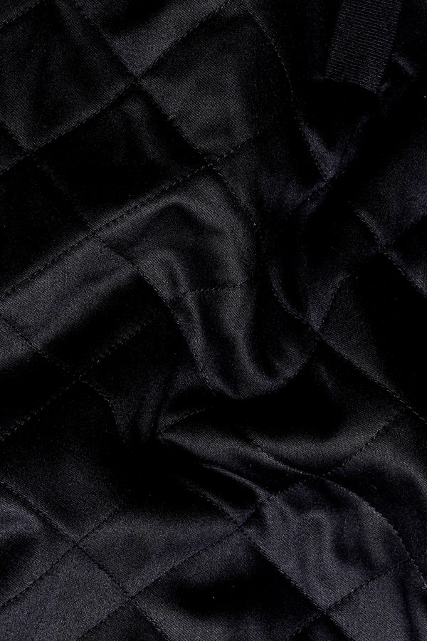 Jade Black Zipper Closure Super Soft Premium Cotton Bomber Jacket