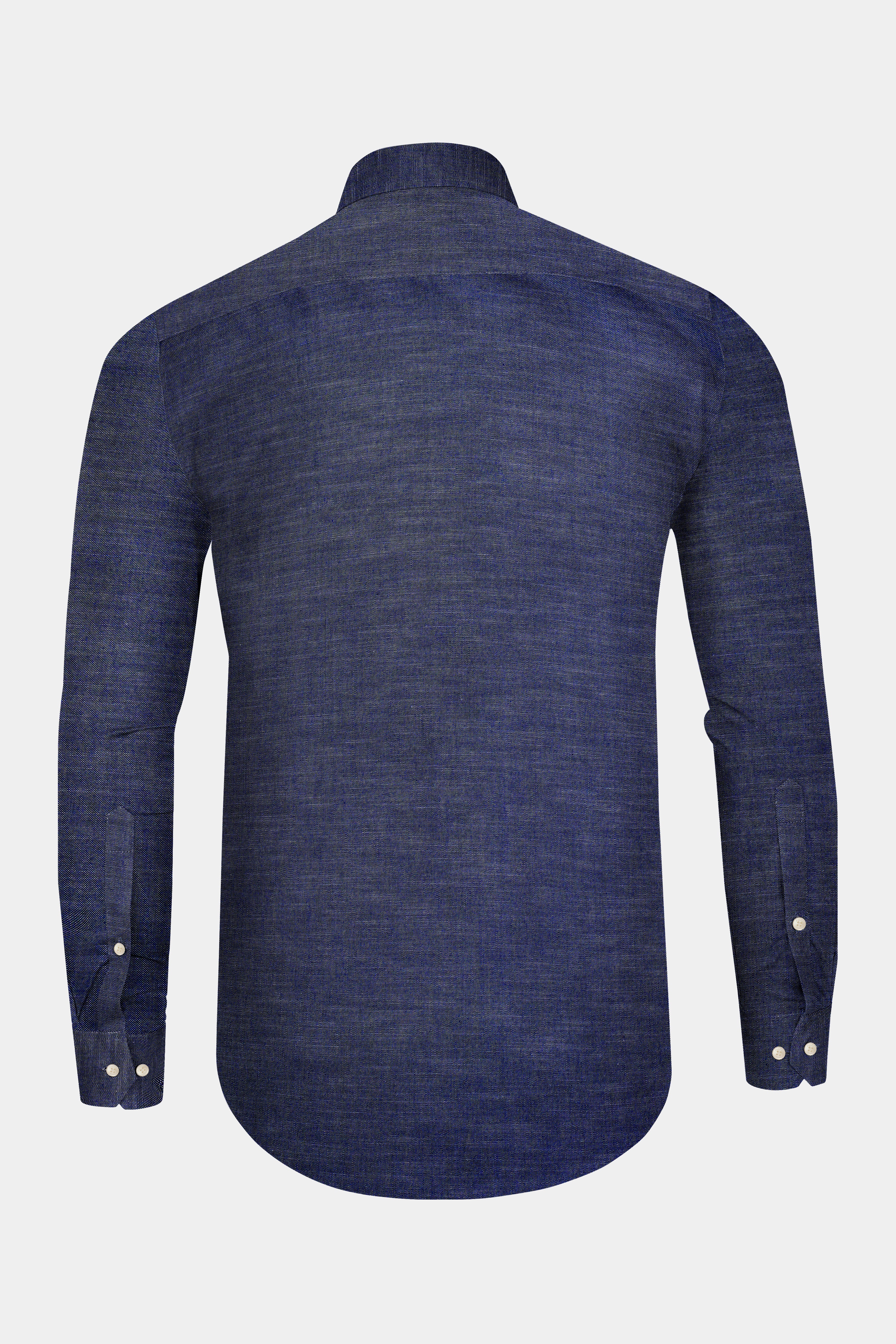 Comet Gray Chambray Textured Premium Cotton Designer Shirt