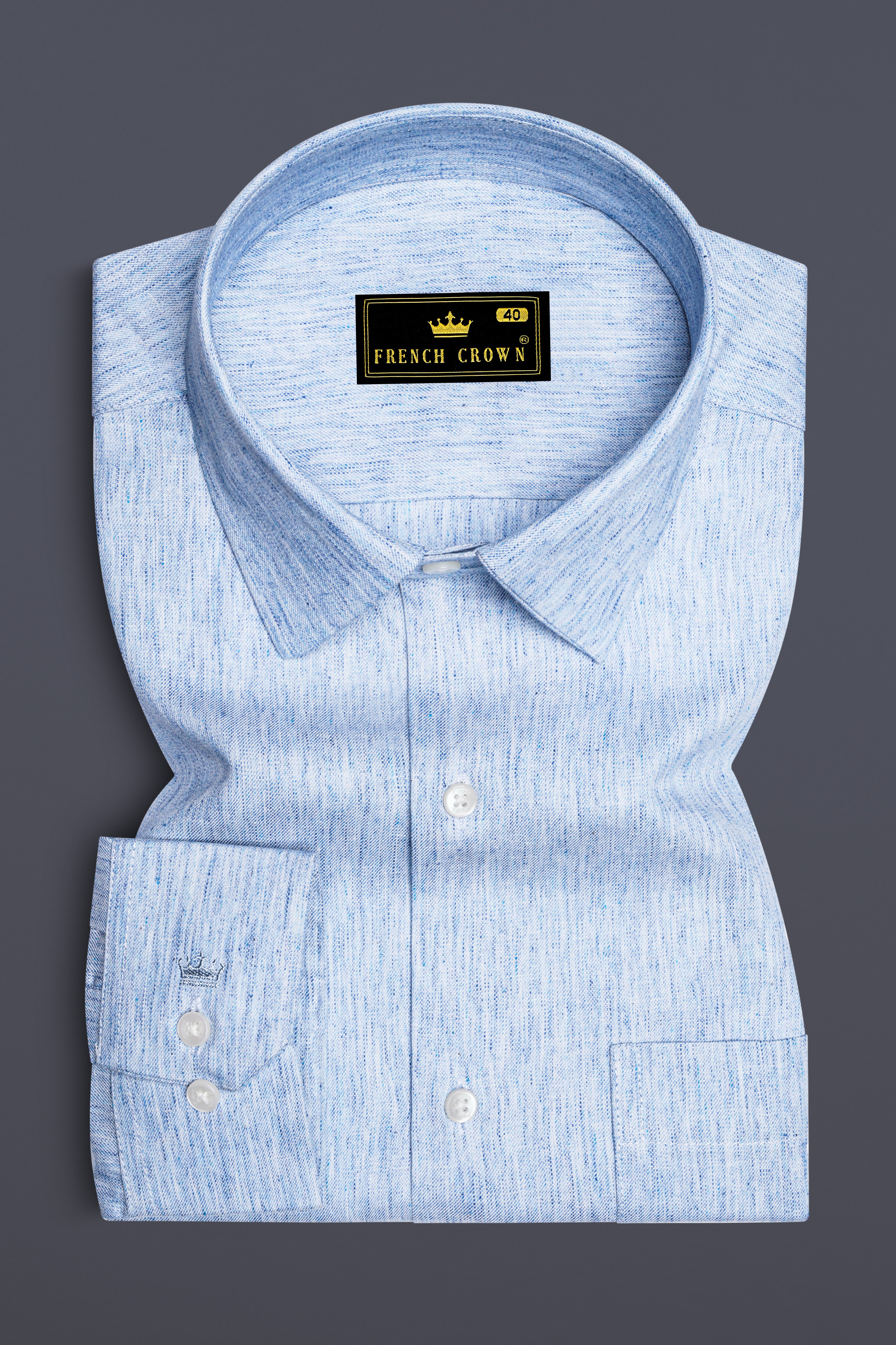 Tropical Blue Chambray Textured Premium Cotton Shirt