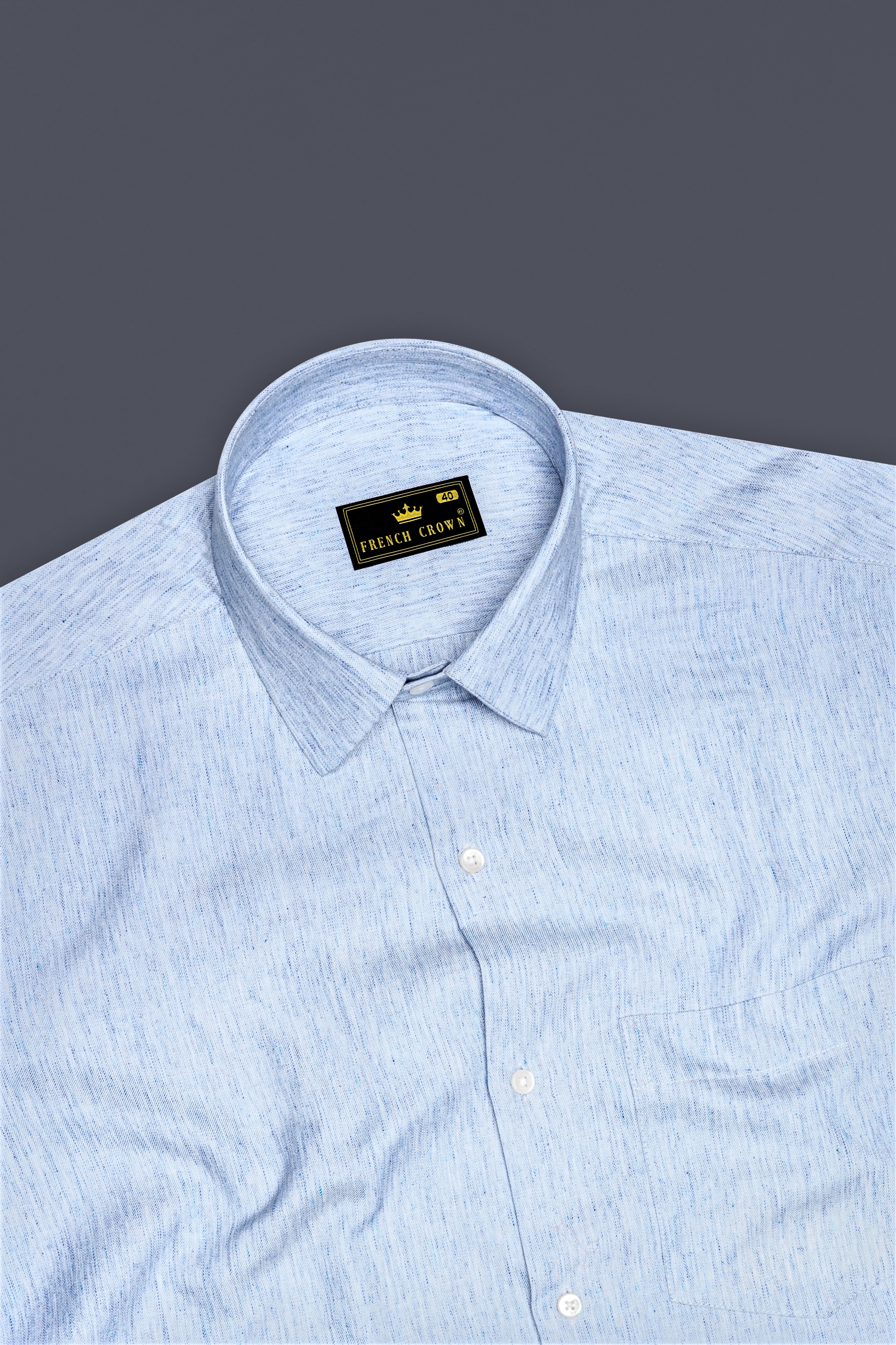Tropical Blue Chambray Textured Premium Cotton Shirt