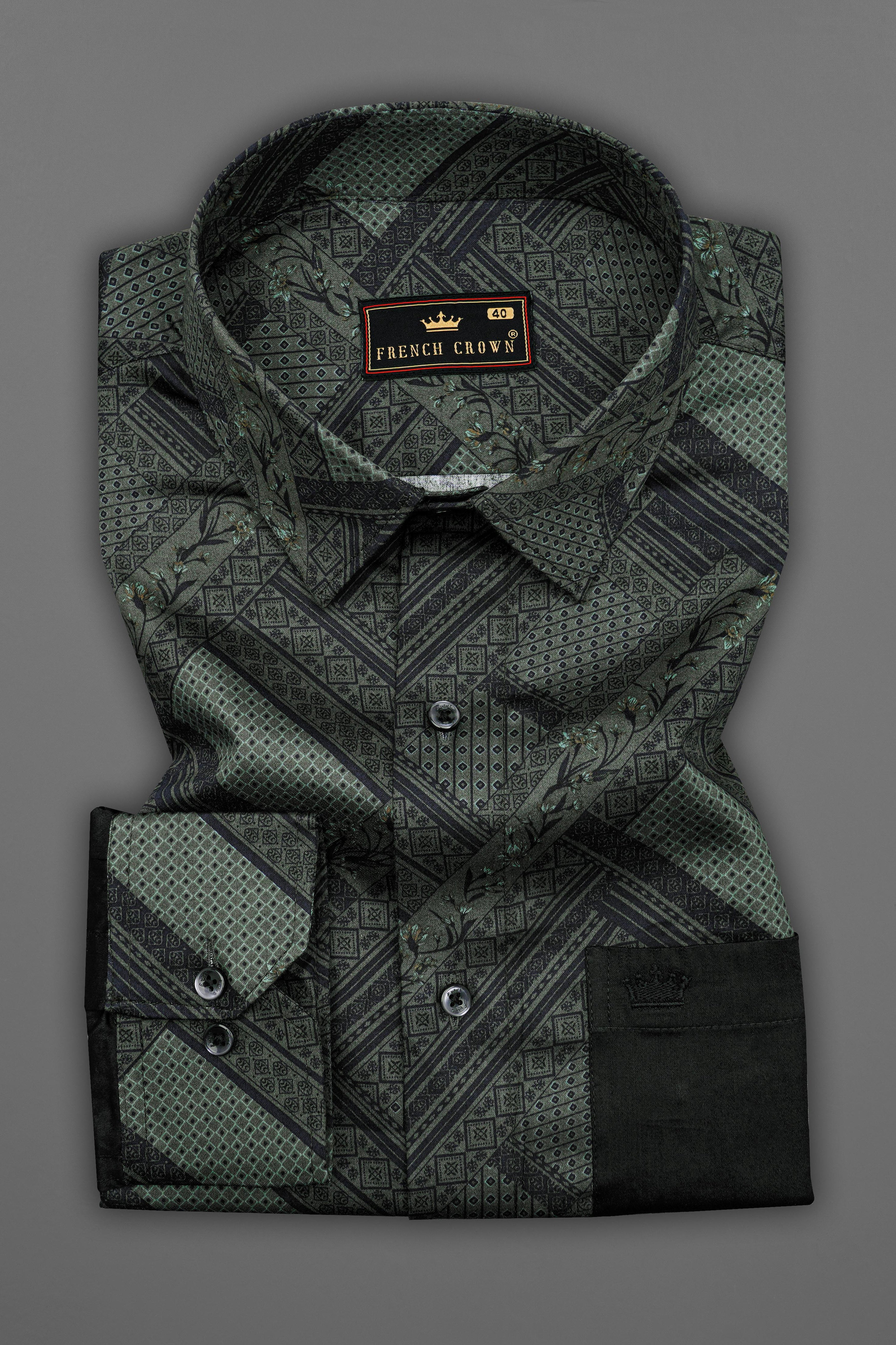 Nandor Green and Hunter Black Super Soft Premium Cotton Designer Shirt