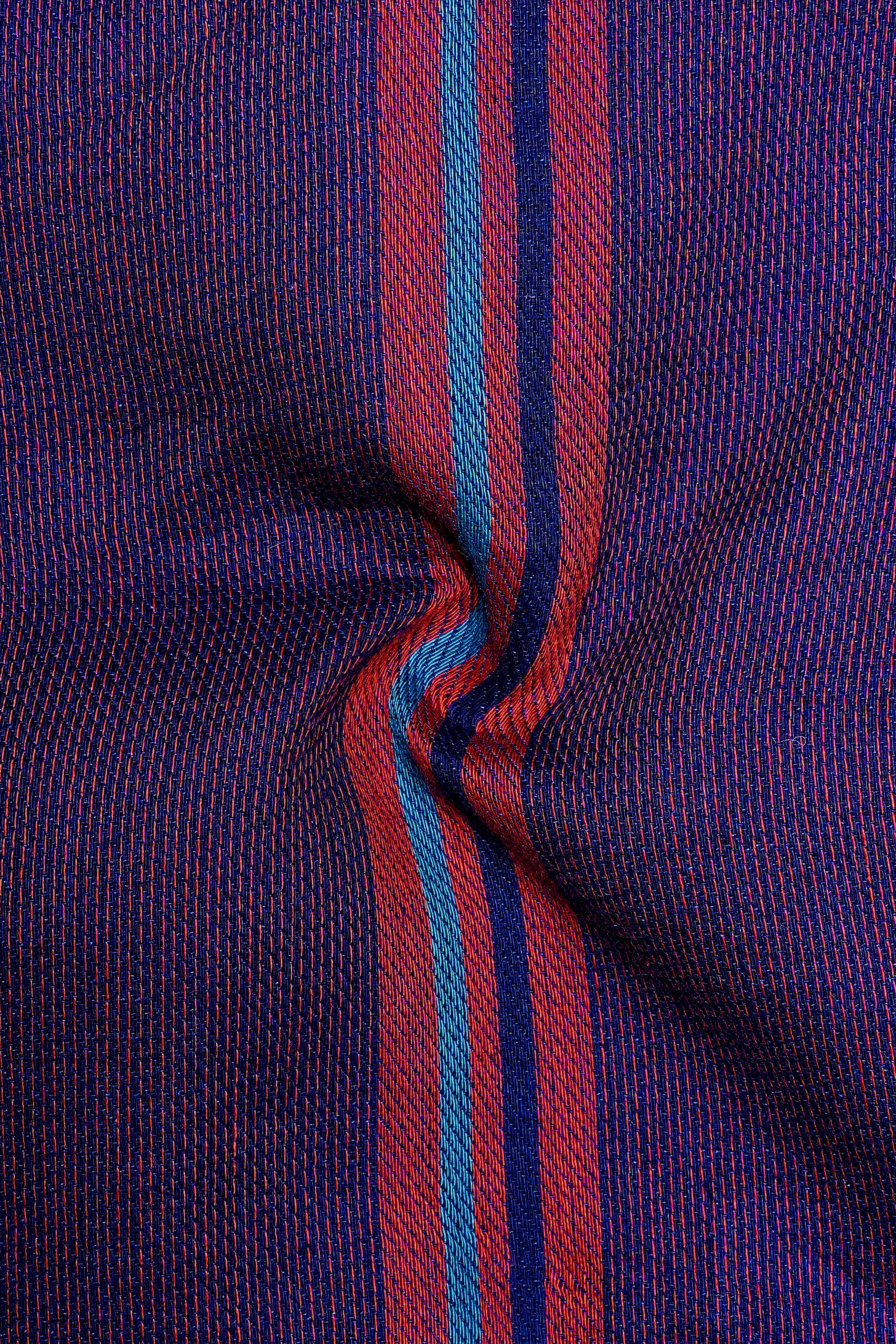 Martinique Violet Multicolour Thick Striped Dobby Premium Giza Cotton Kurta Shirt