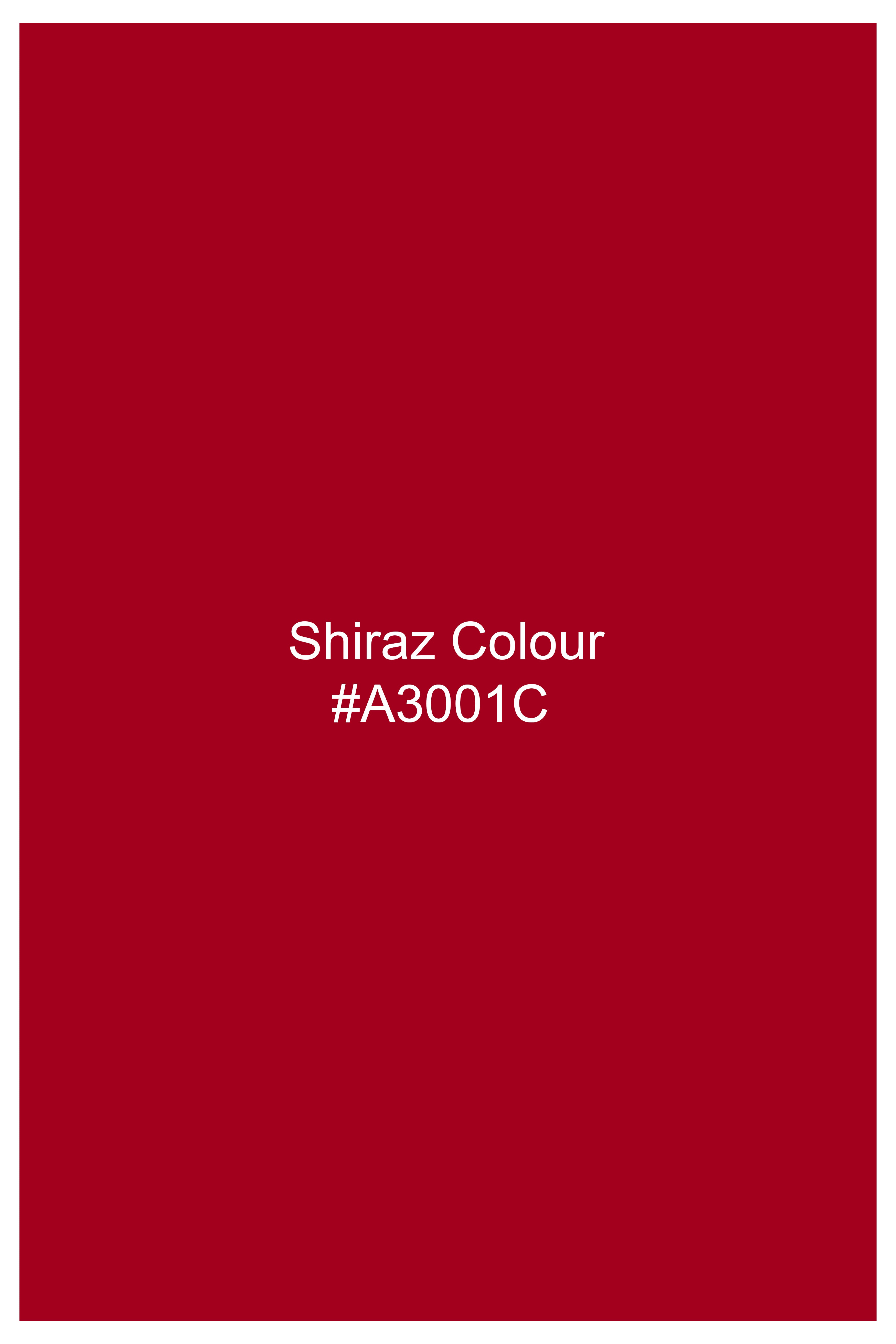 Shiraz Red Hand Painted Dobby Premium Giza Cotton Designer Shirt