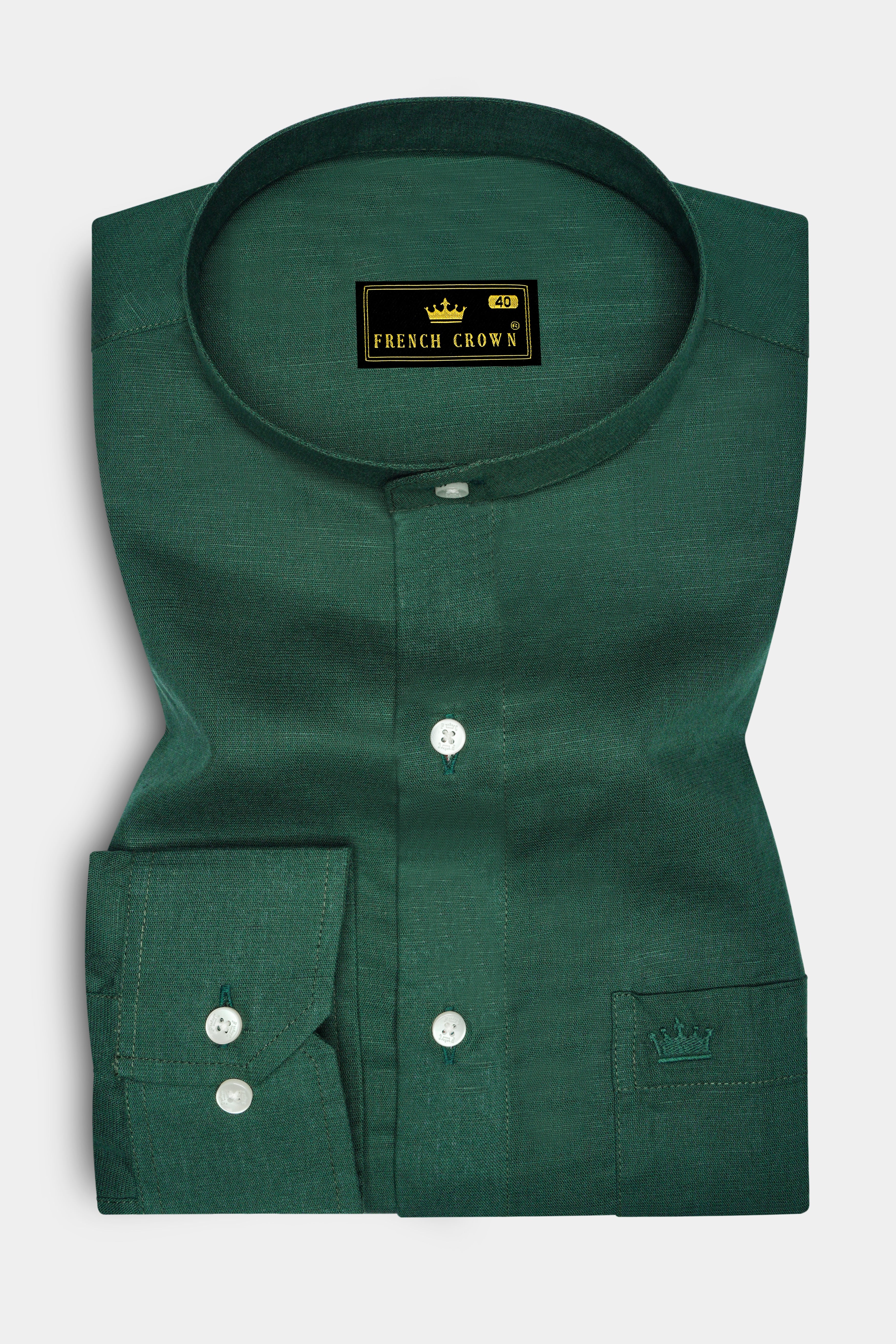 Spectra Green Luxurious Linen Shirt