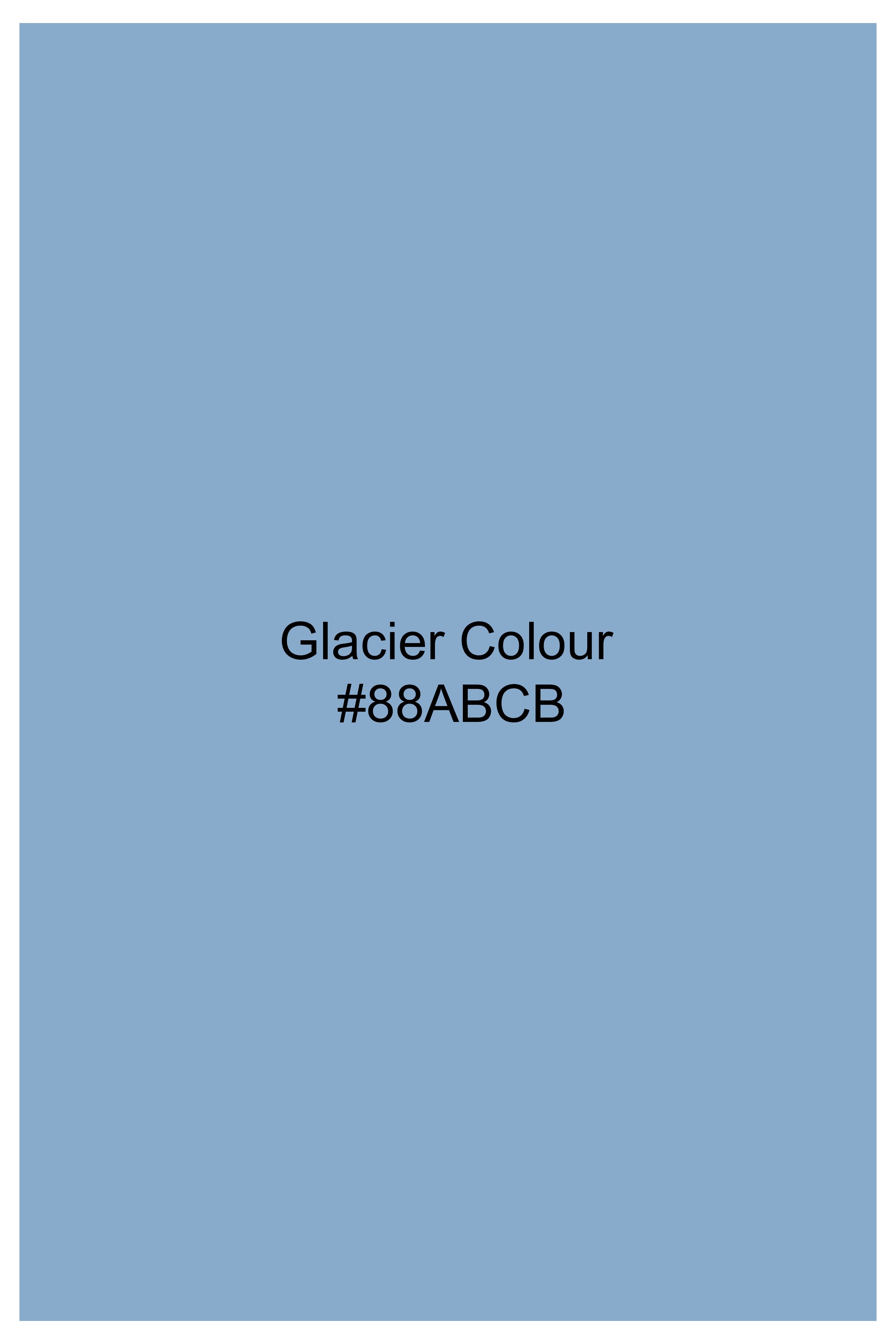 Glacier Blue Patchwork Herringbone Designer Shirt