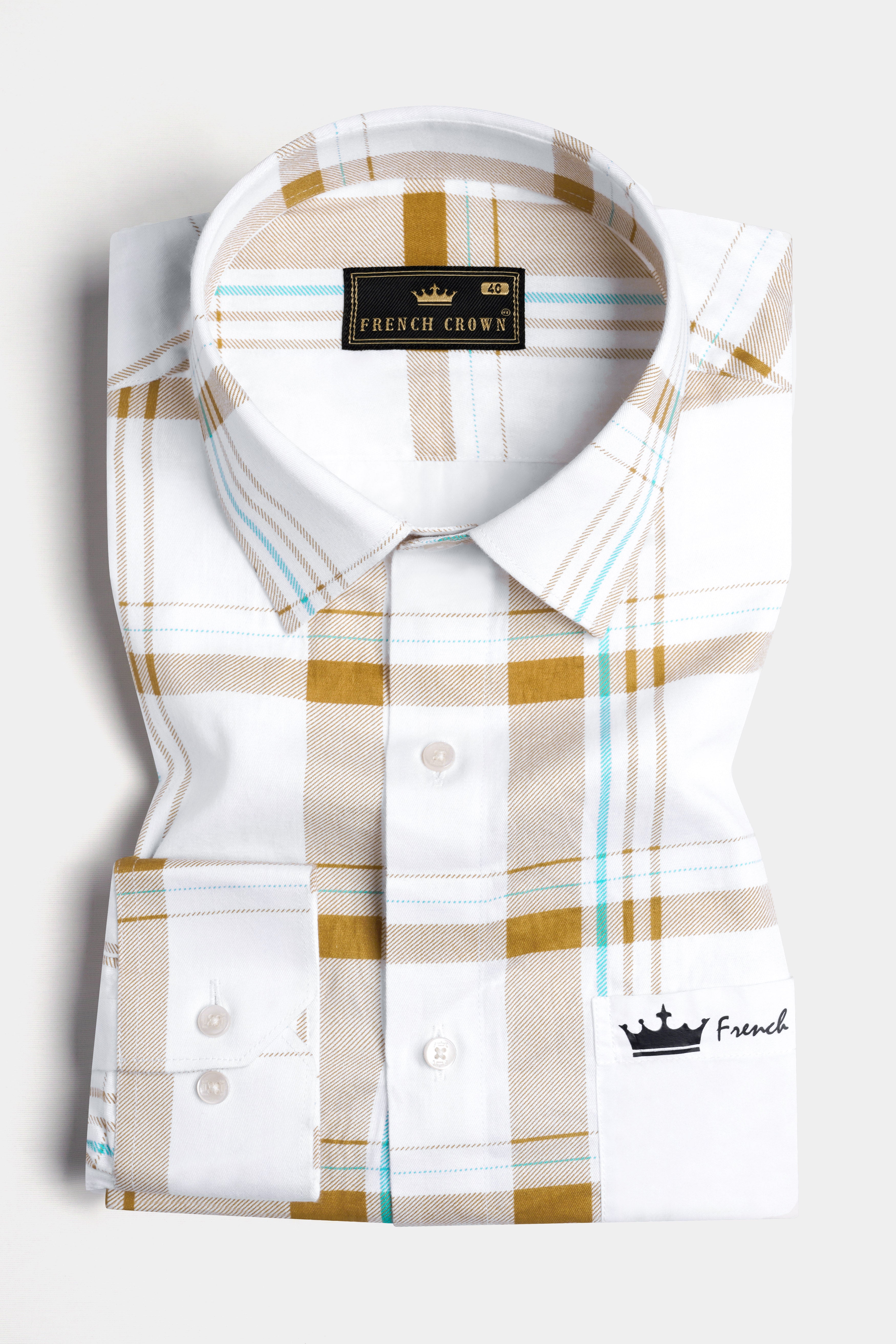 Bright White and Sandy Brown Plaid with Funky Printed Premium Cotton Designer Shirt 8384-RPRT73-38, 8384-RPRT73-H-38, 8384-RPRT73-39, 8384-RPRT73-H-39, 8384-RPRT73-40, 8384-RPRT73-H-40, 8384-RPRT73-42, 8384-RPRT73-H-42, 8384-RPRT73-44, 8384-RPRT73-H-44, 8384-RPRT73-46, 8384-RPRT73-H-46, 8384-RPRT73-48, 8384-RPRT73-H-48, 8384-RPRT73-50, 8384-RPRT73-H-50, 8384-RPRT73-52, 8384-RPRT73-H-52