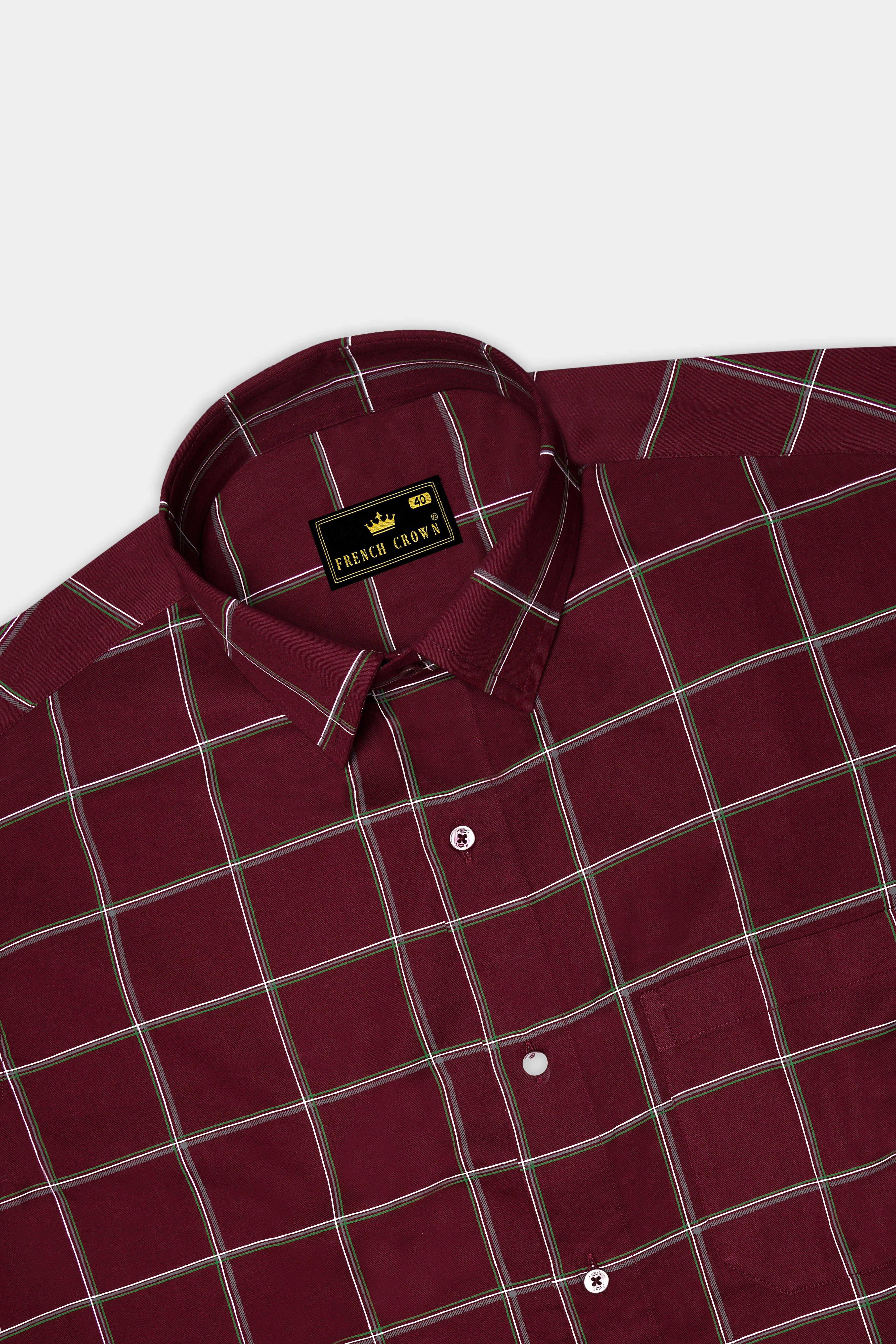 Persianplum Red Windowpane Royal Oxford Shirt