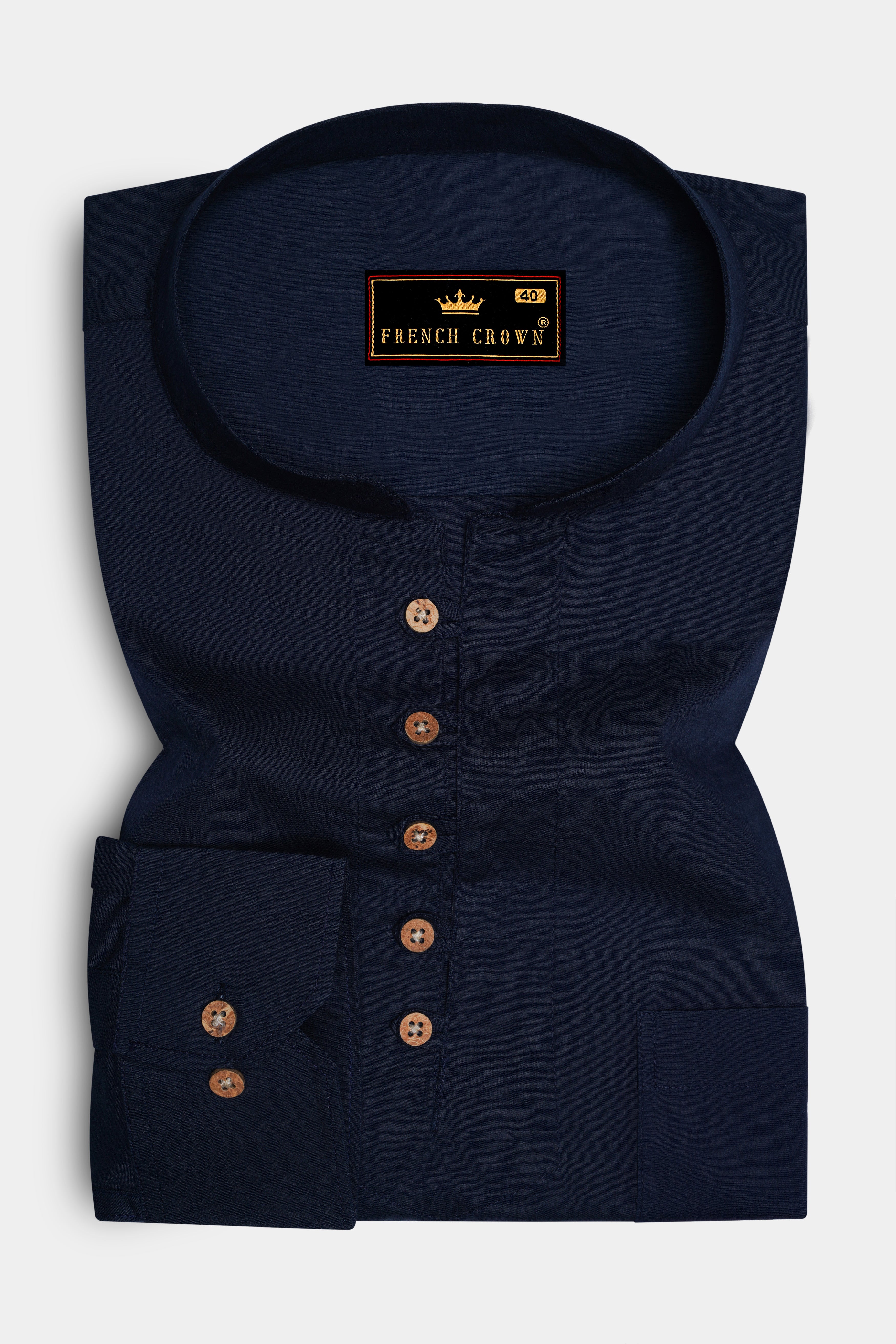 Mirage Blue Premium Cotton Kurta Shirt