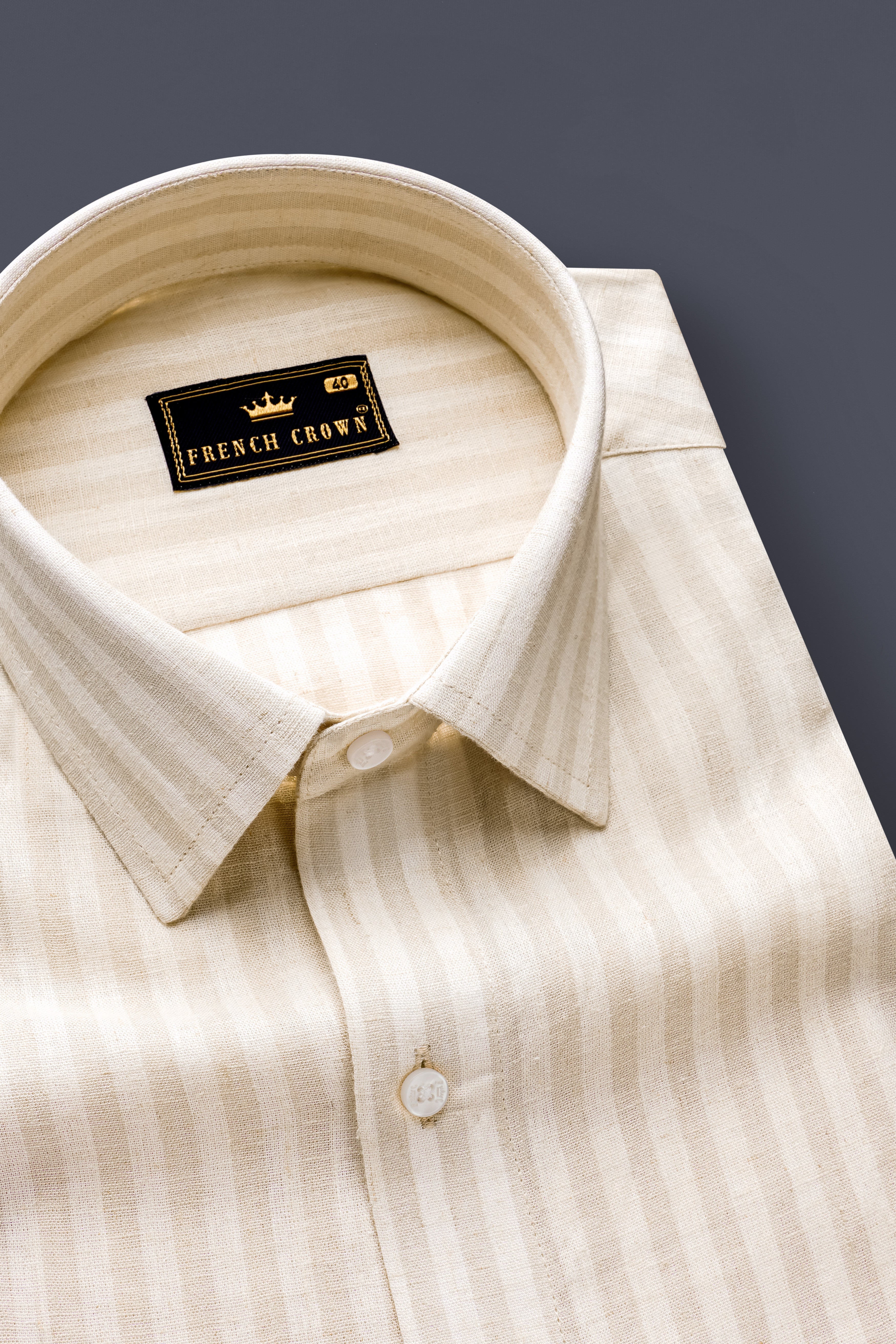 Spanish Brown Casual Prints Stripes Premium Cotton Shirt For Men