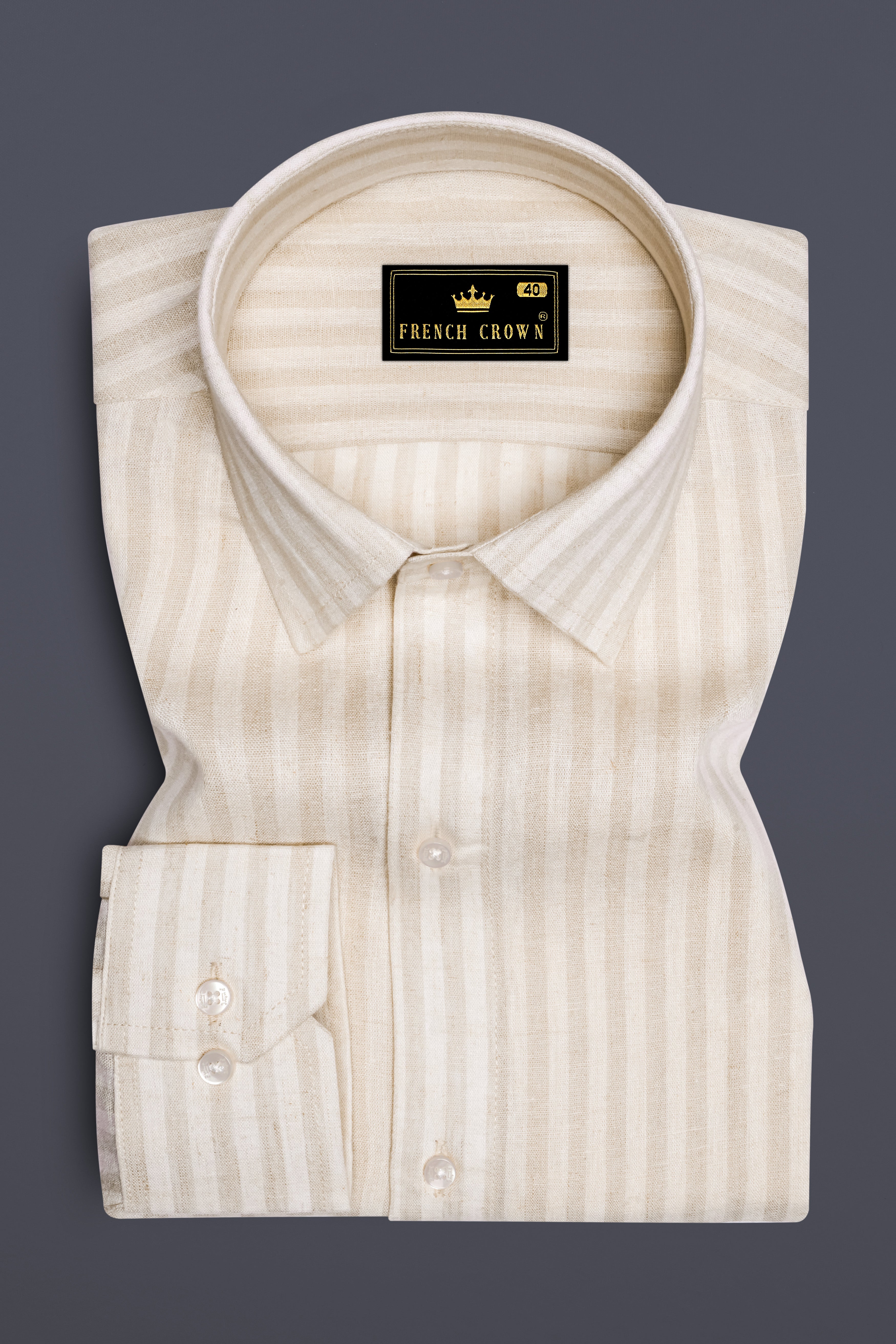 Spanish Brown Casual Prints Stripes Premium Cotton Shirt For Men