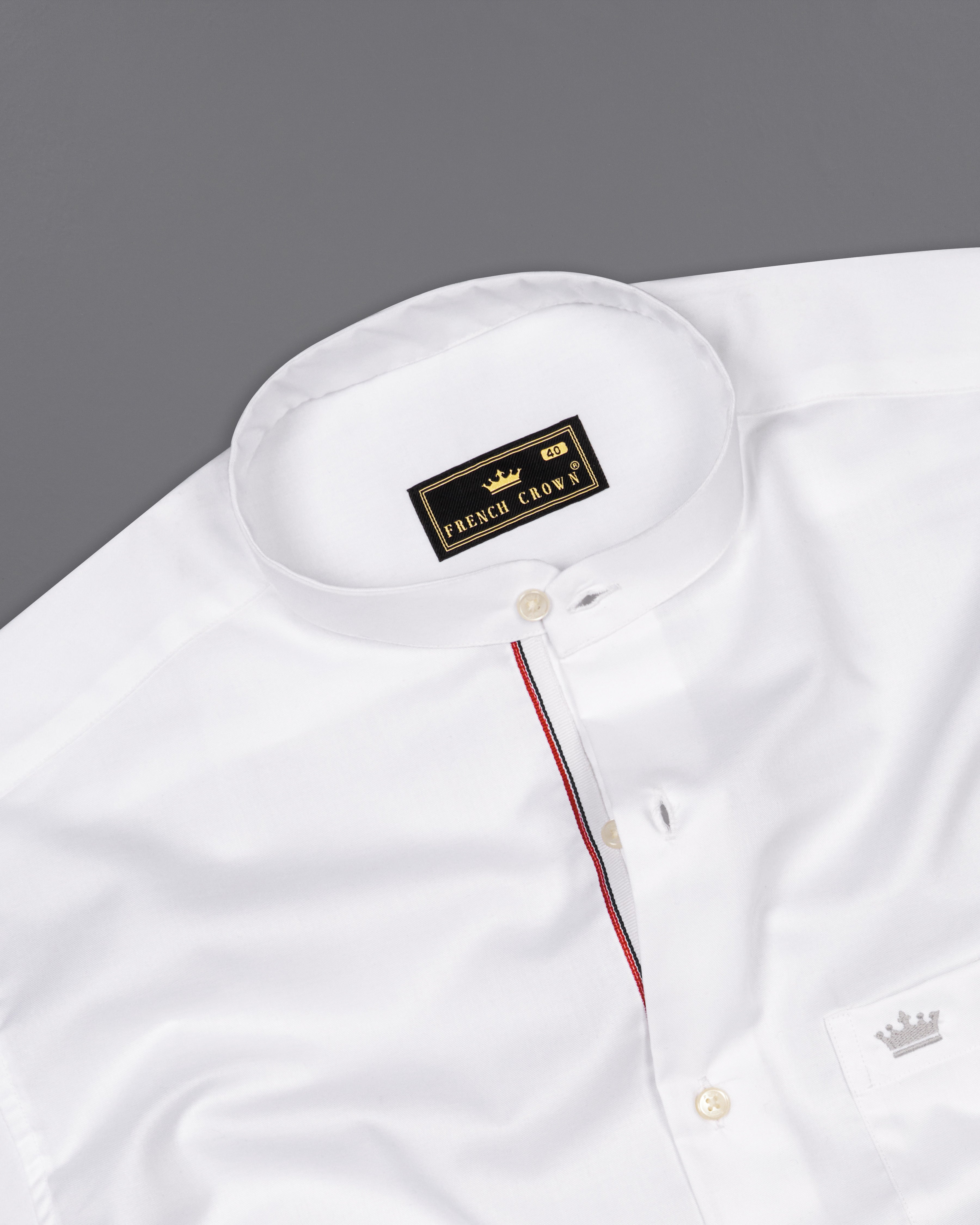 Bright White Twill Textured Giza Cotton Shirt