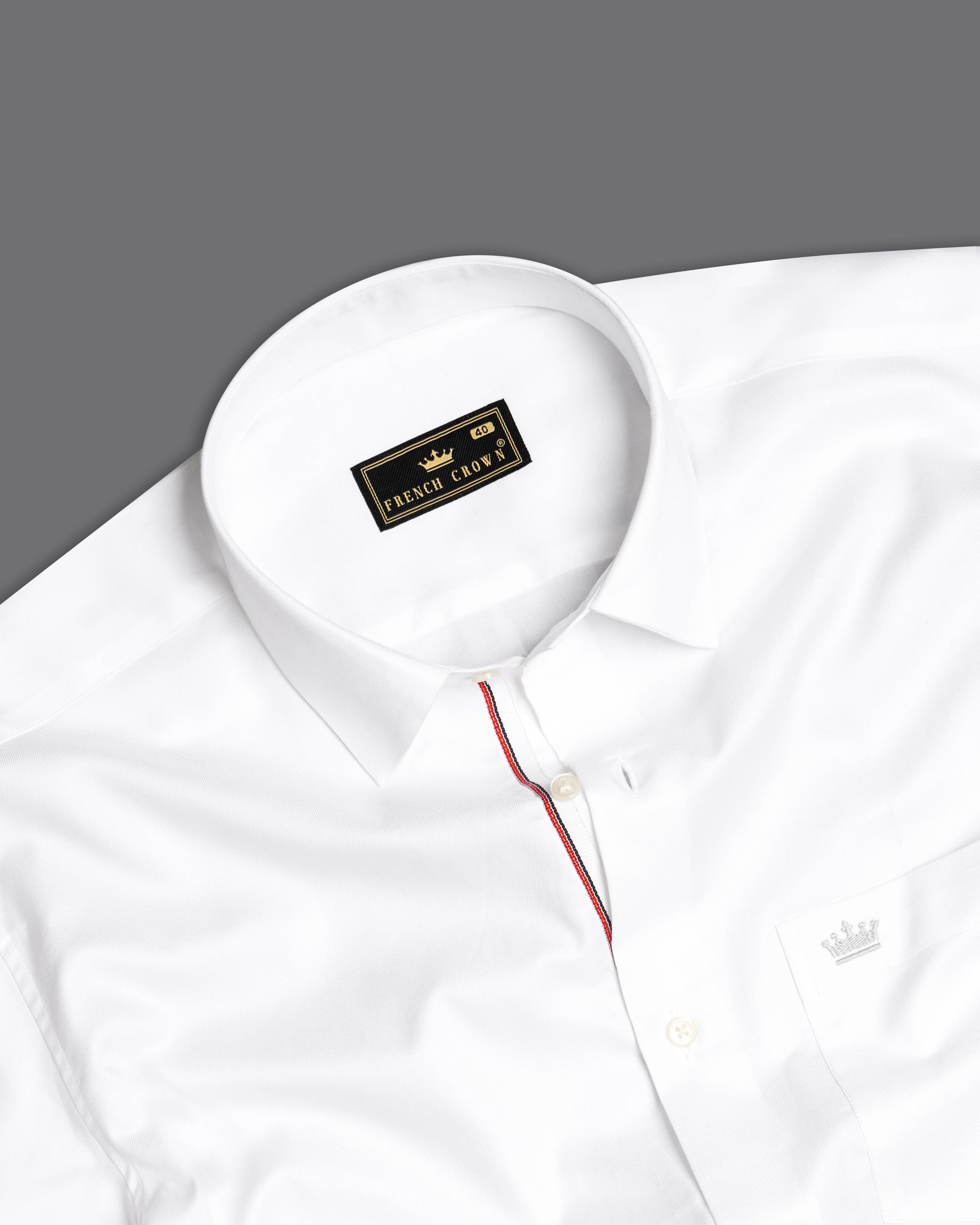 Bright White Casual Plain-Solid Premium Cotton Shirt For Men