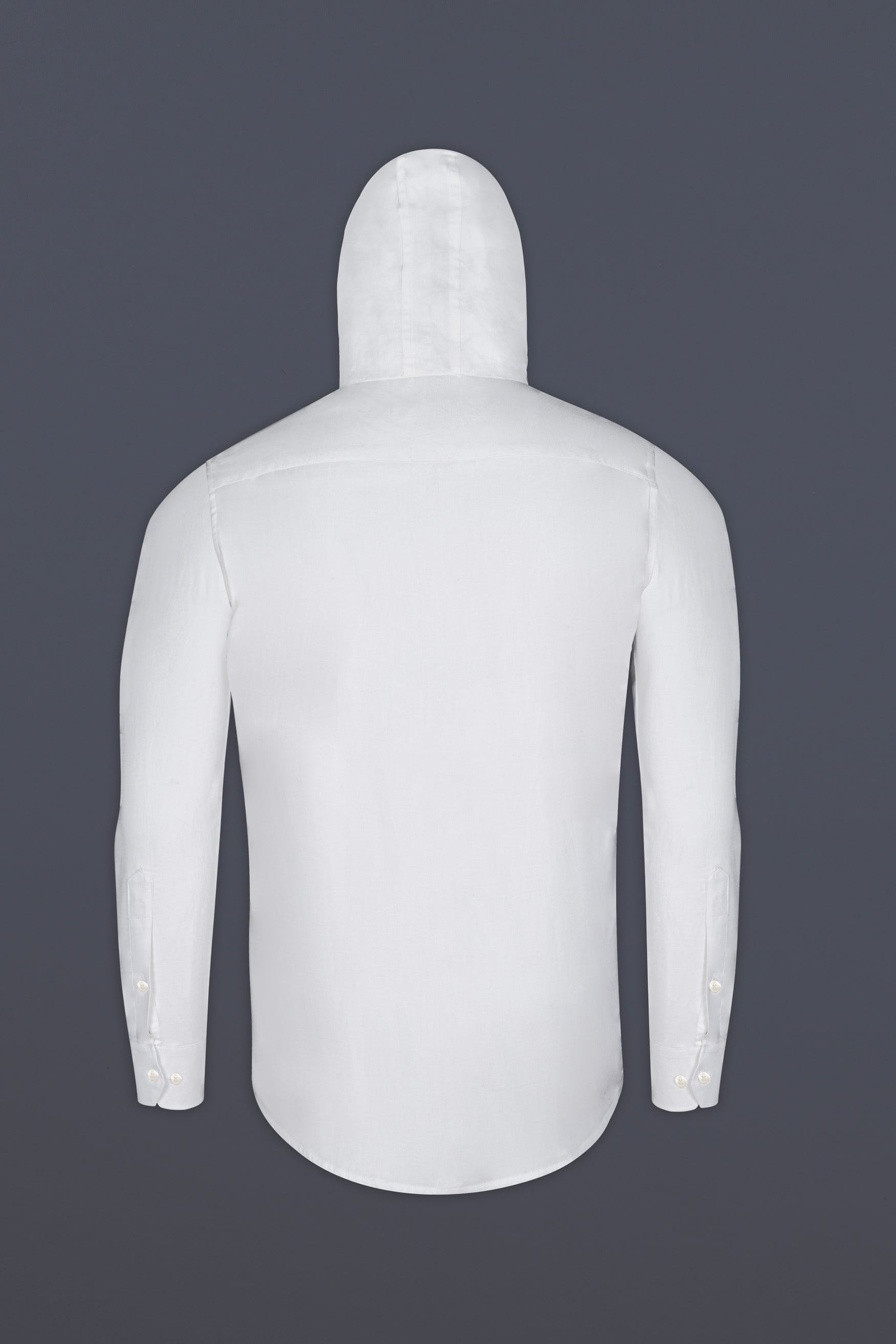 Bright White Dobby Premium Giza Cotton Hoody Shirt