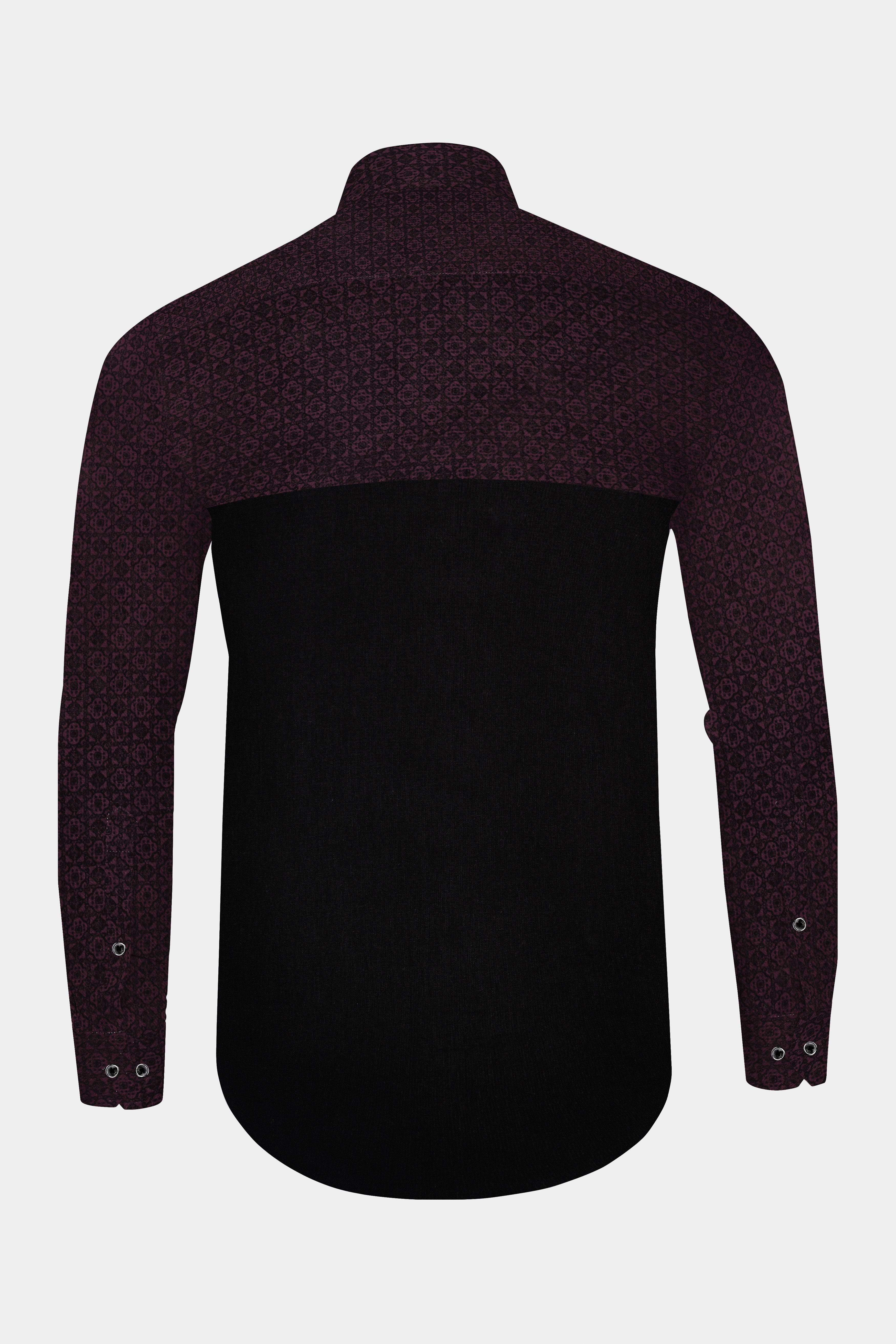 Thunder Violet with Jade Black Super Soft Premium Cotton Designer Shirt