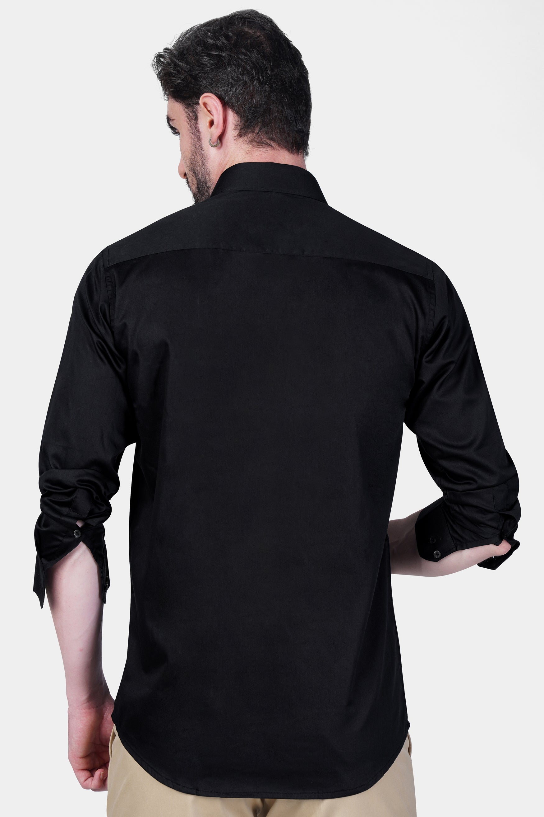 Jade Black Super Soft Premium Cotton Embroidered Designer Shirt