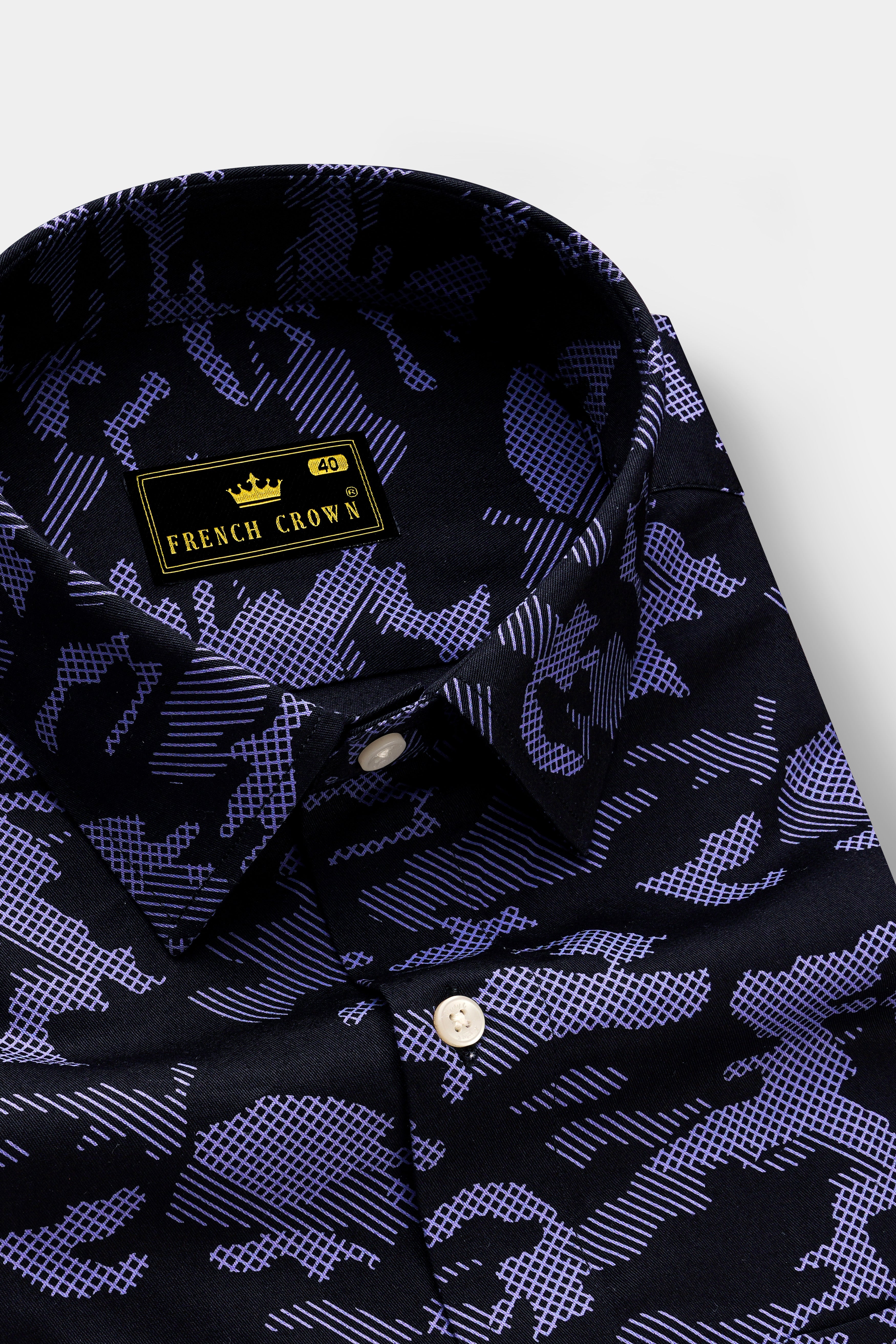 Scampi Blue with Jade Black Super Soft Premium Cotton Commando Shirt