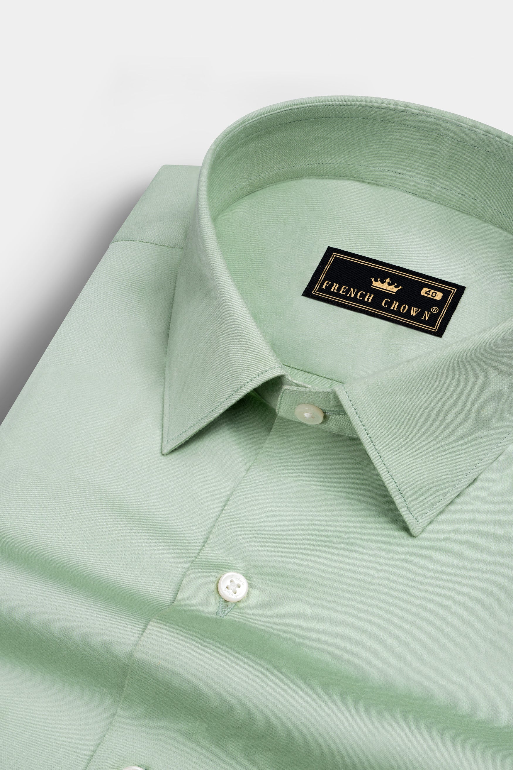 Clay Ash Green Workaholic Theme Hand Painted Subtle Sheen Super Soft Premium Cotton Designer Shirt