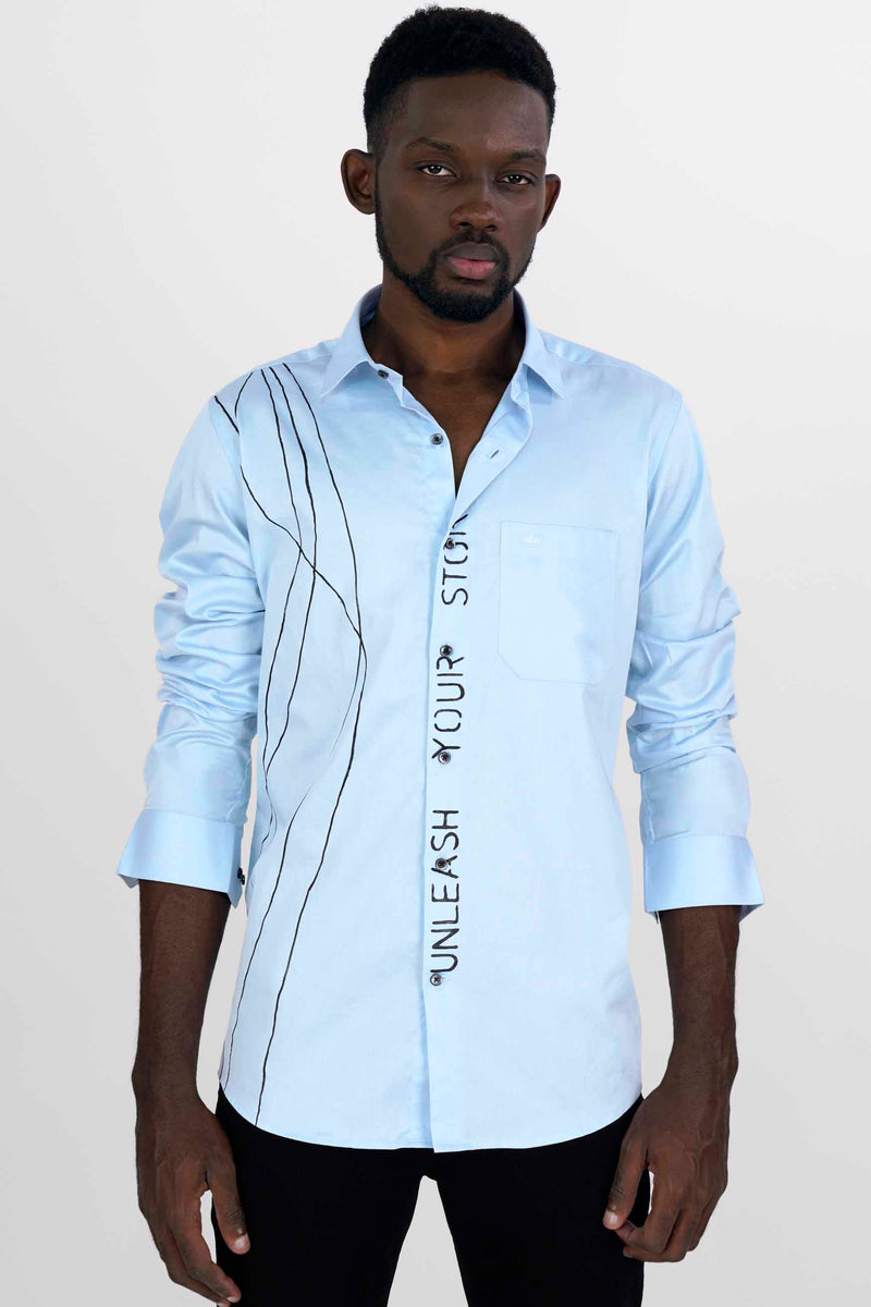 Cerulean Blue Super Soft Premium Cotton T-Shirt L