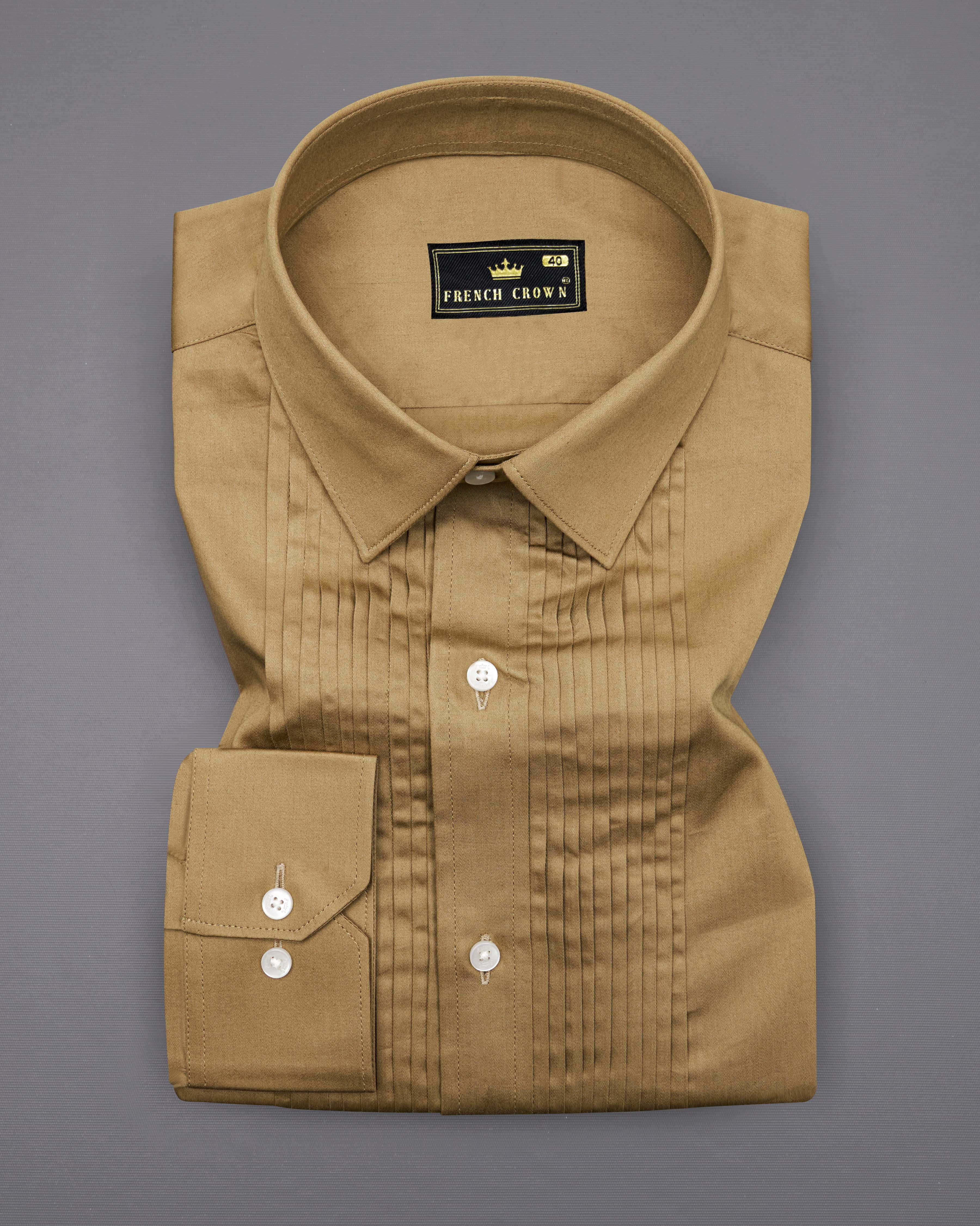 Springbud Beige Subtle Sheen Snake Pleated Super Soft Premium Cotton Tuxedo Shirt 8674-TXD-38, 8674-TXD-H-38, 8674-TXD-39, 8674-TXD-H-39, 8674-TXD-40, 8674-TXD-H-40, 8674-TXD-42, 8674-TXD-H-42, 8674-TXD-44, 8674-TXD-H-44, 8674-TXD-46, 8674-TXD-H-46, 8674-TXD-48, 8674-TXD-H-48, 8674-TXD-50, 8674-TXD-H-50, 8674-TXD-52, 8674-TXD-H-52
