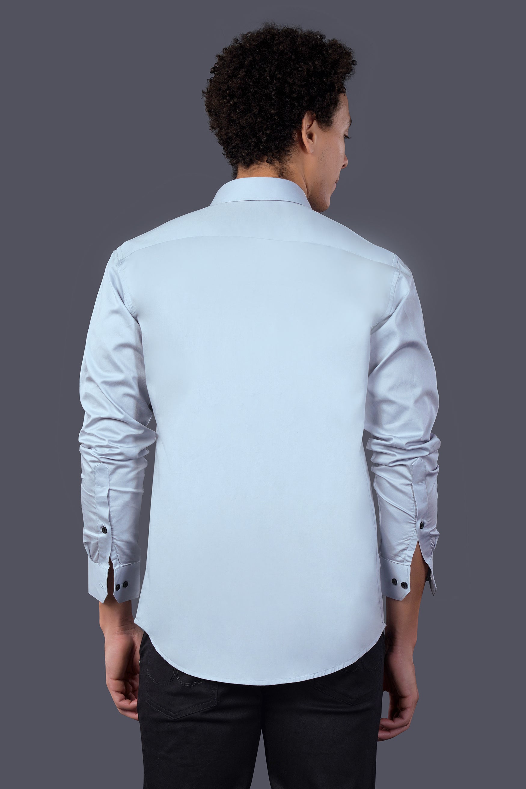 Aqua Blue Hand Painted Subtle Sheen Super Soft Premium Cotton Designer Shirt