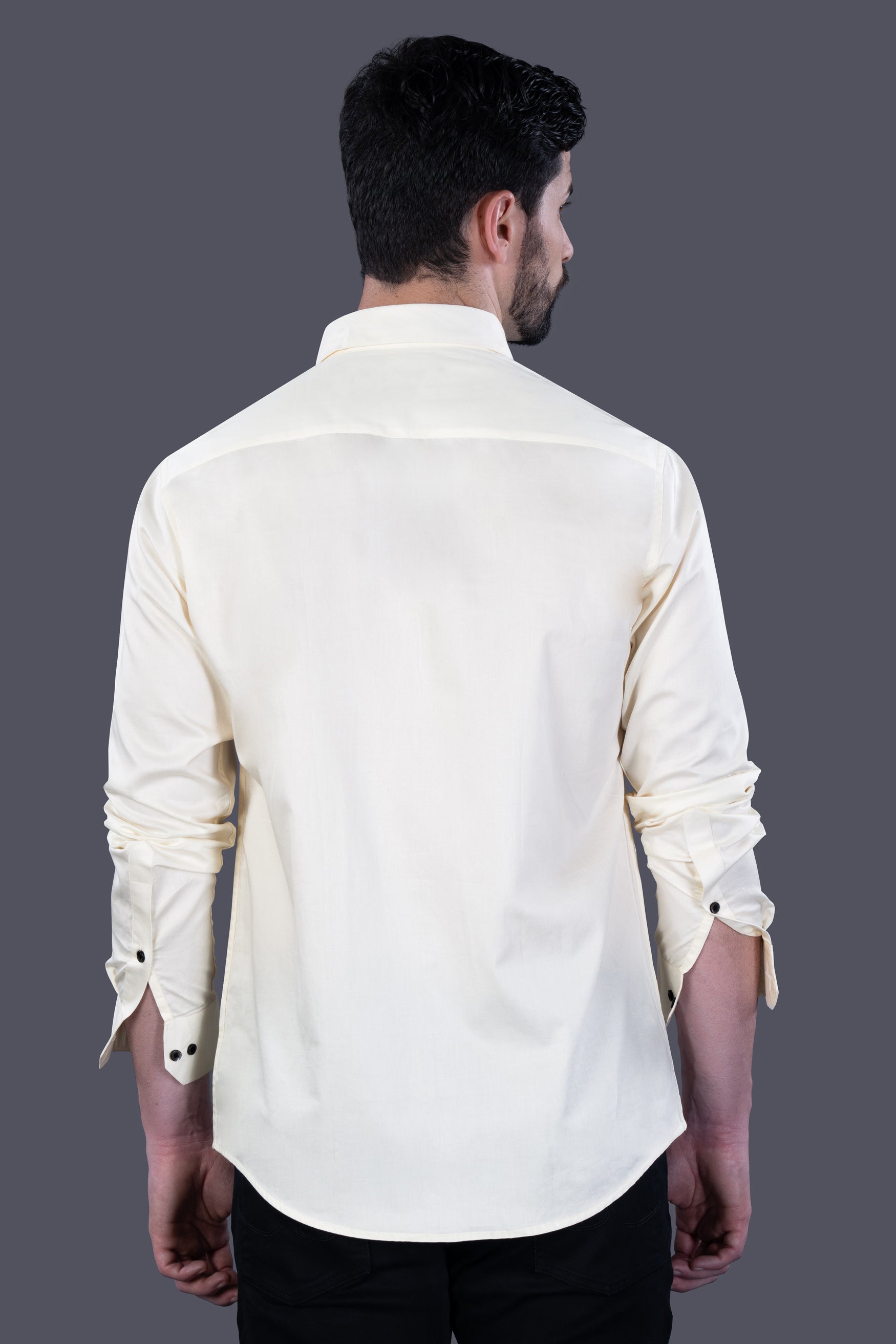 Periglacial Cream Lord Hanuman Hand Painted Subtle Sheen Super Soft Premium Cotton Designer Shirt