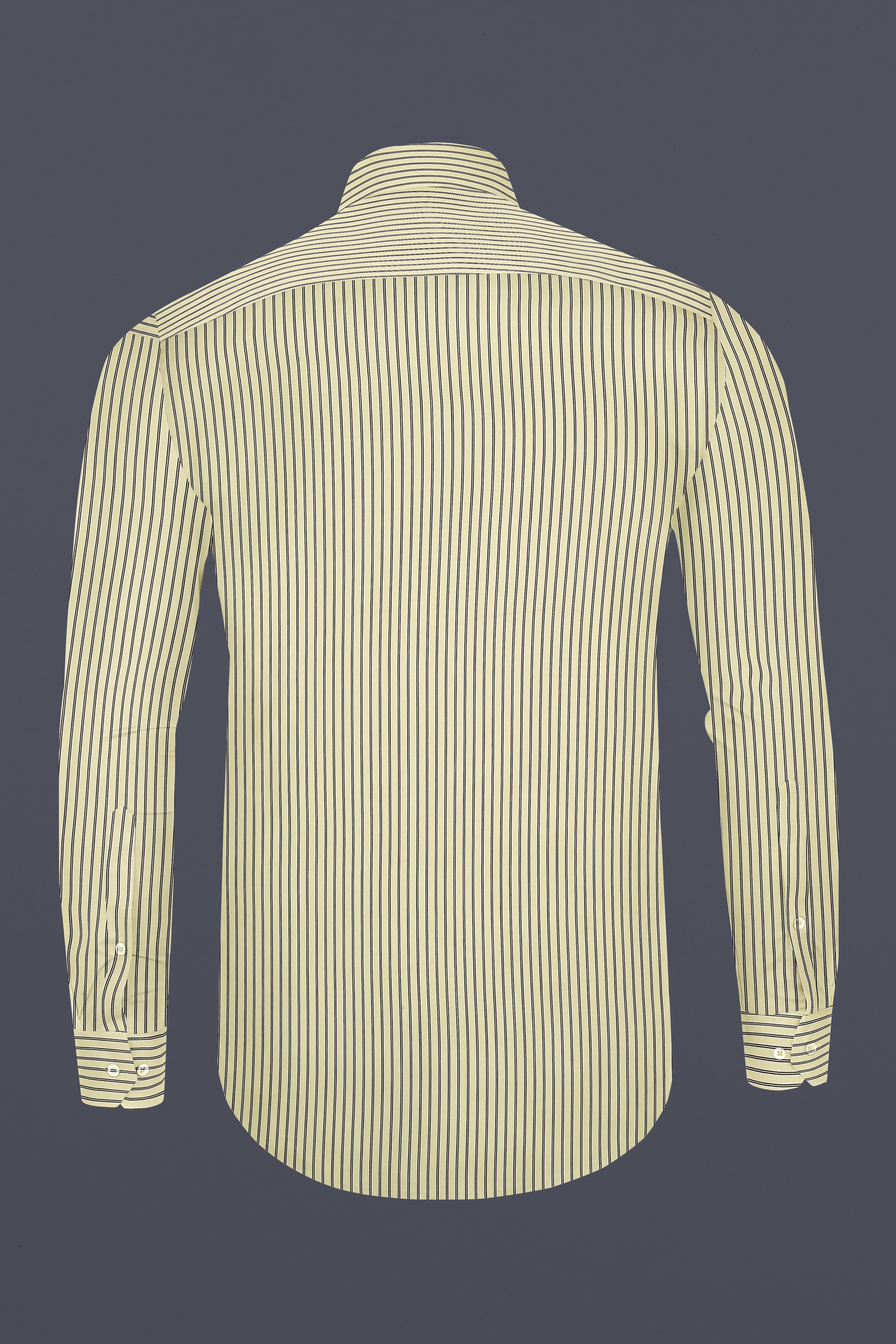 Colonial Beige Striped Dobby Premium Giza Cotton Designer Shirt