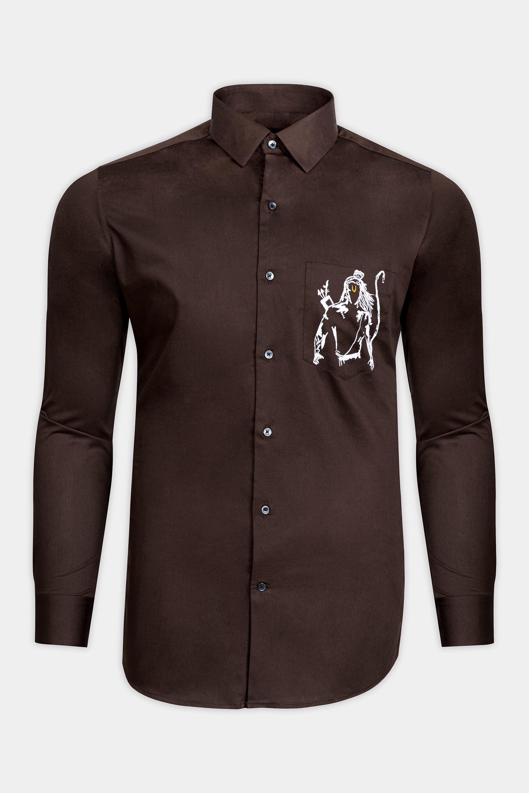Acadia Brown Lord Ram Hand Painted Subtle Sheen Super Soft Premium Cotton Designer Shirt