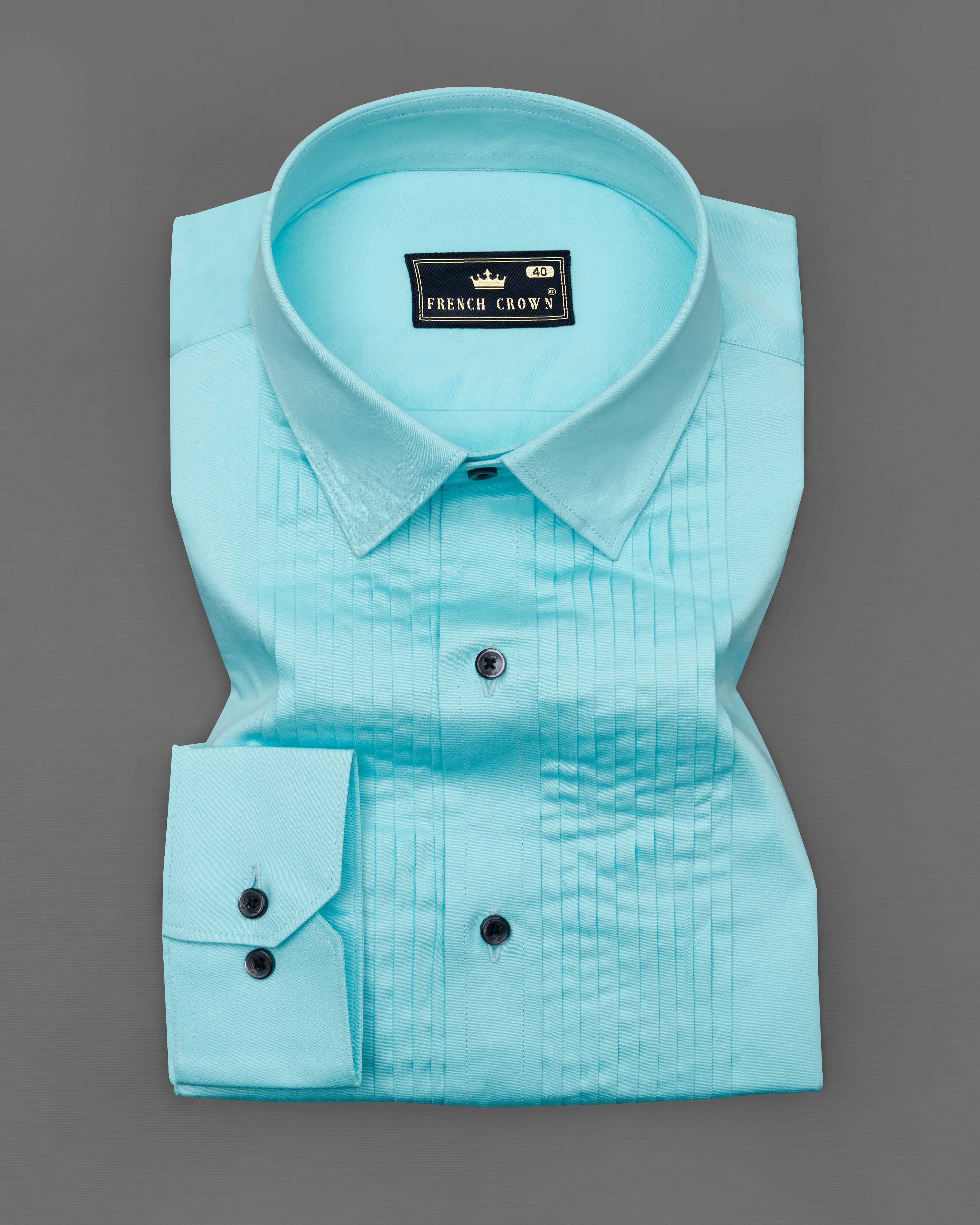 Blizzard Blue Subtle Sheen Snake Pleated Super Soft Premium Cotton Tuxedo Shirt 8830-BLK-TXD-38, 8830-BLK-TXD-H-38, 8830-BLK-TXD-39, 8830-BLK-TXD-H-39, 8830-BLK-TXD-40, 8830-BLK-TXD-H-40, 8830-BLK-TXD-42, 8830-BLK-TXD-H-42, 8830-BLK-TXD-44, 8830-BLK-TXD-H-44, 8830-BLK-TXD-46, 8830-BLK-TXD-H-46, 8830-BLK-TXD-48, 8830-BLK-TXD-H-48, 8830-BLK-TXD-50, 8830-BLK-TXD-H-50, 8830-BLK-TXD-52, 8830-BLK-TXD-H-52