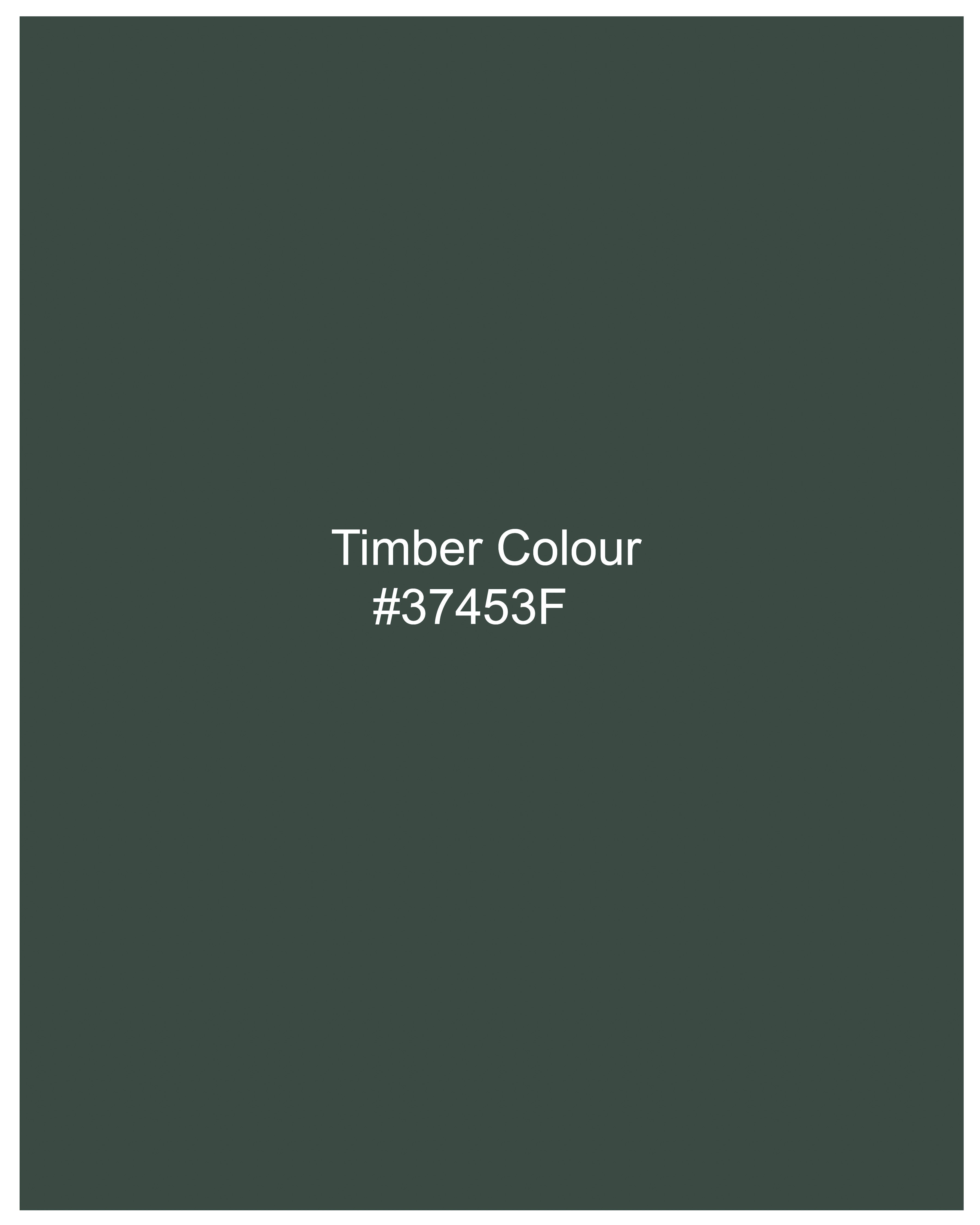 Timber Green Subtle Sheen Snake Pleated Super Soft Premium Cotton Tuxedo Shirt
