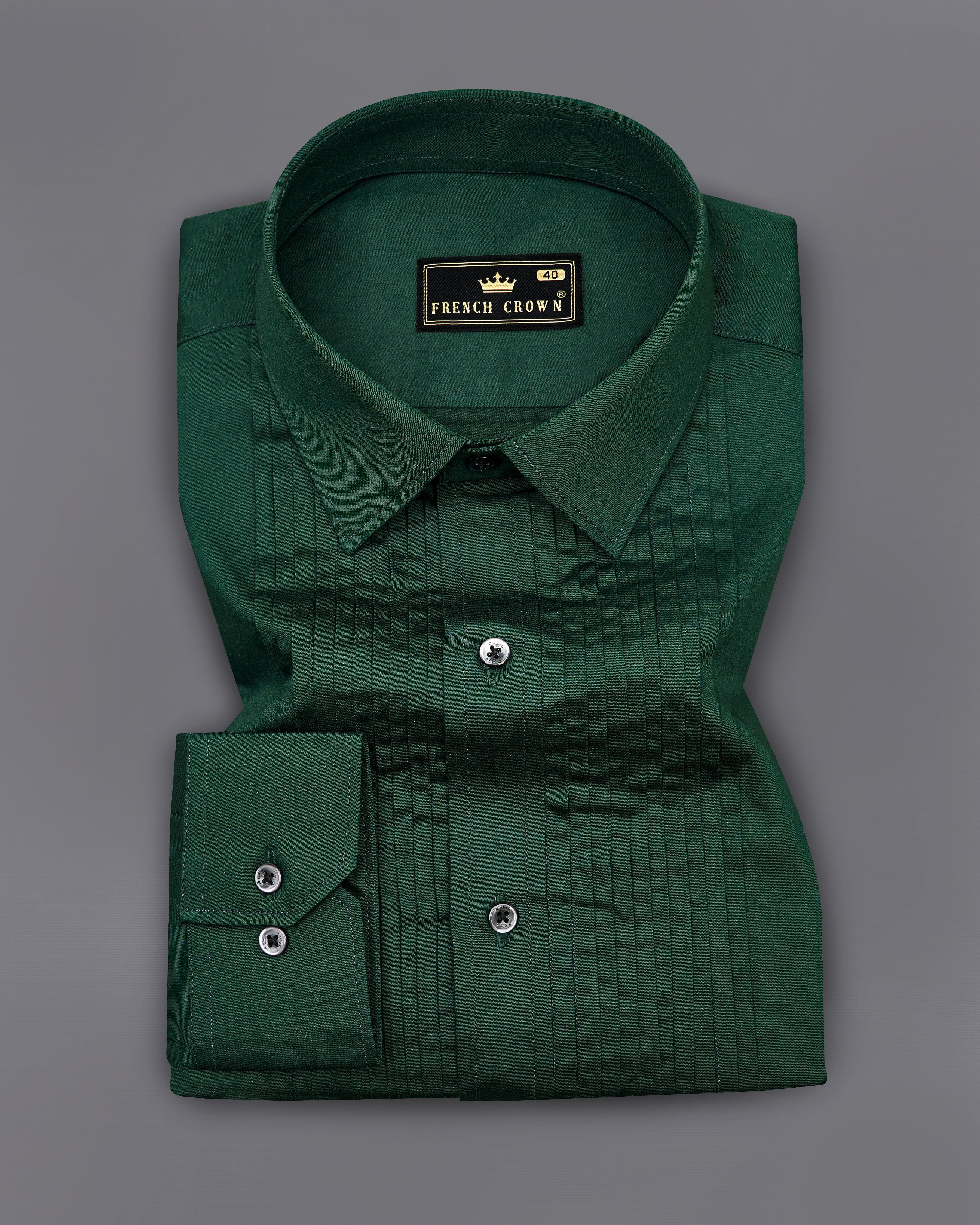 Phthalo Dark Green Snake Pleated Super Soft Premium Cotton Tuxedo Shirt 8858-BLK-TXD-38, 8858-BLK-TXD-H-38,  8858-BLK-TXD-39,  8858-BLK-TXD-H-39,  8858-BLK-TXD-40,  8858-BLK-TXD-H-40,  8858-BLK-TXD-42,  8858-BLK-TXD-H-42,  8858-BLK-TXD-44,  8858-BLK-TXD-H-44,  8858-BLK-TXD-46,  8858-BLK-TXD-H-46,  8858-BLK-TXD-48,  8858-BLK-TXD-H-48,  8858-BLK-TXD-50,  8858-BLK-TXD-H-50,  8858-BLK-TXD-52,  8858-BLK-TXD-H-52