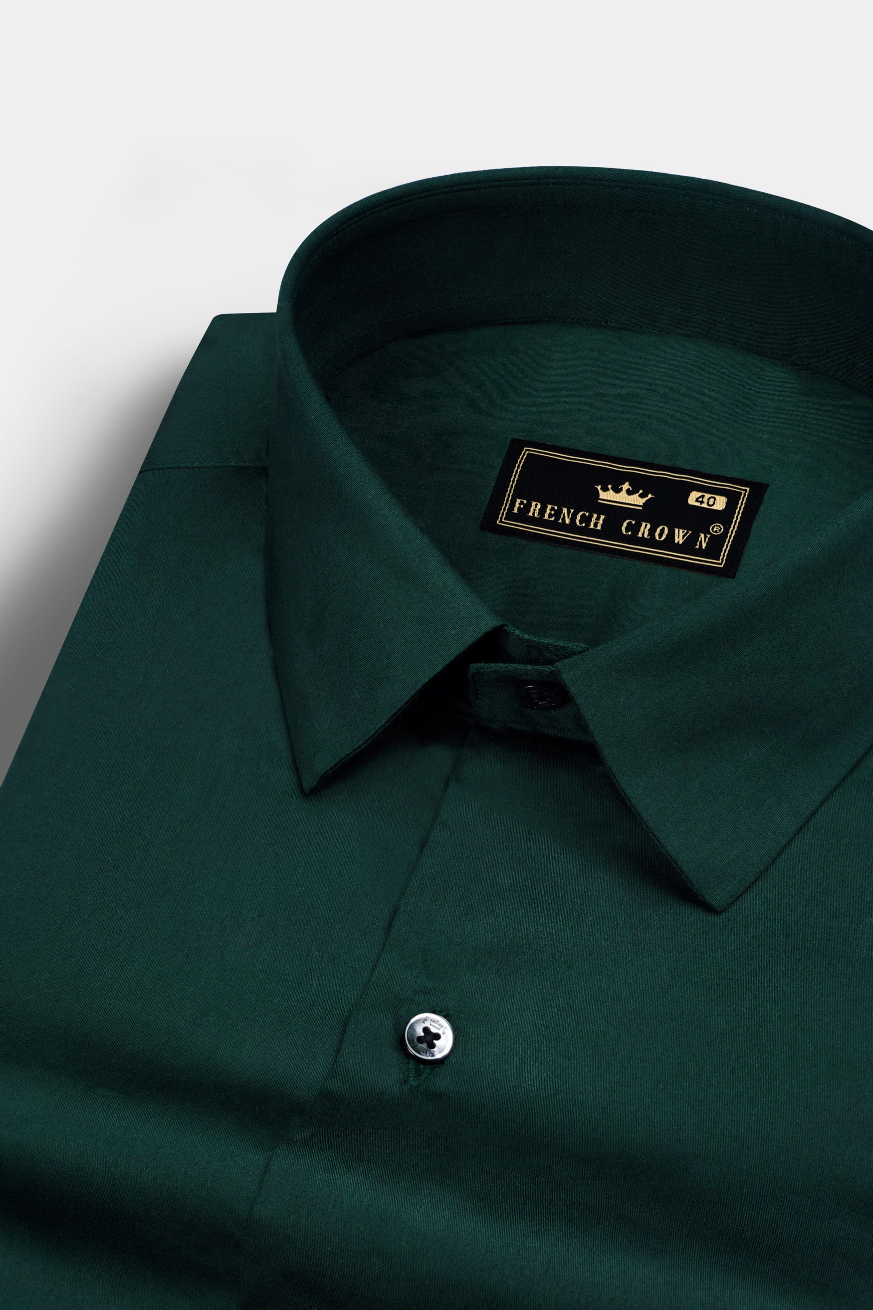 Burnham Green French Crown Printed Subtle Sheen Super Soft Premium Cotton Designer Shirt