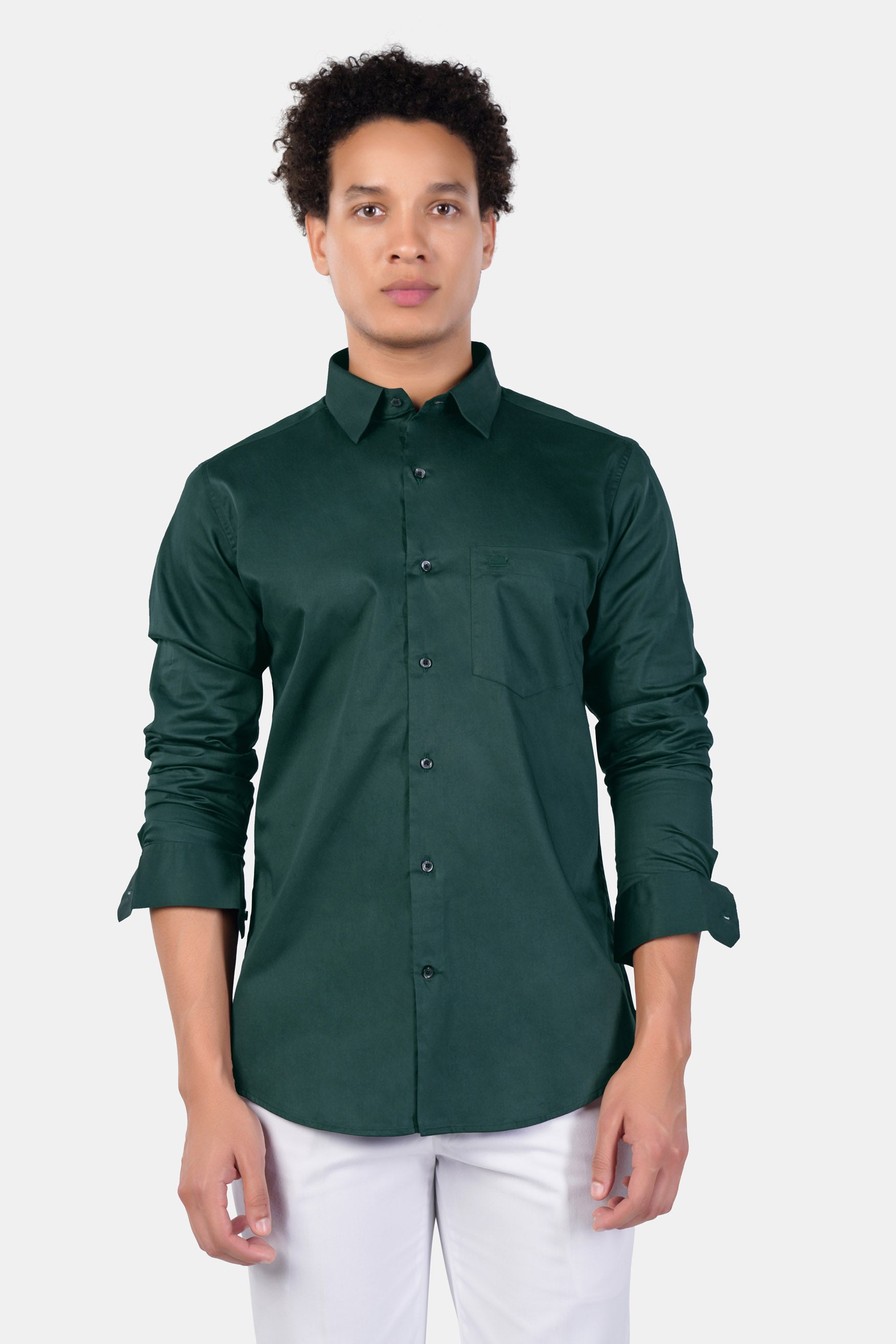 CTHY LUXURY CLASSIC SHIRT by Super140's Sunflower Embroidered