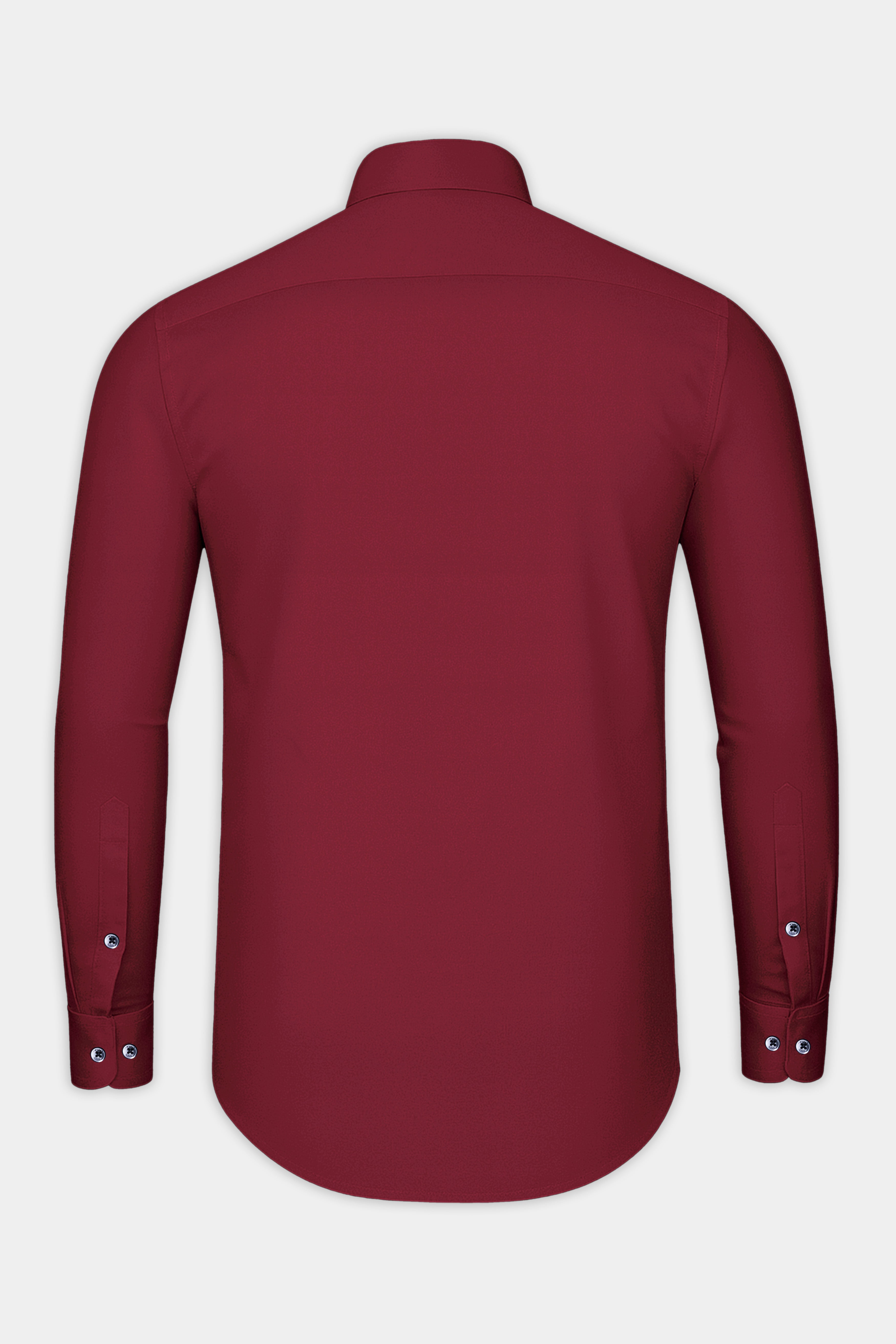 Vivid Auburn Red Subtle Sheen Snake Pleated Super Soft Premium Cotton Tuxedo Shirt