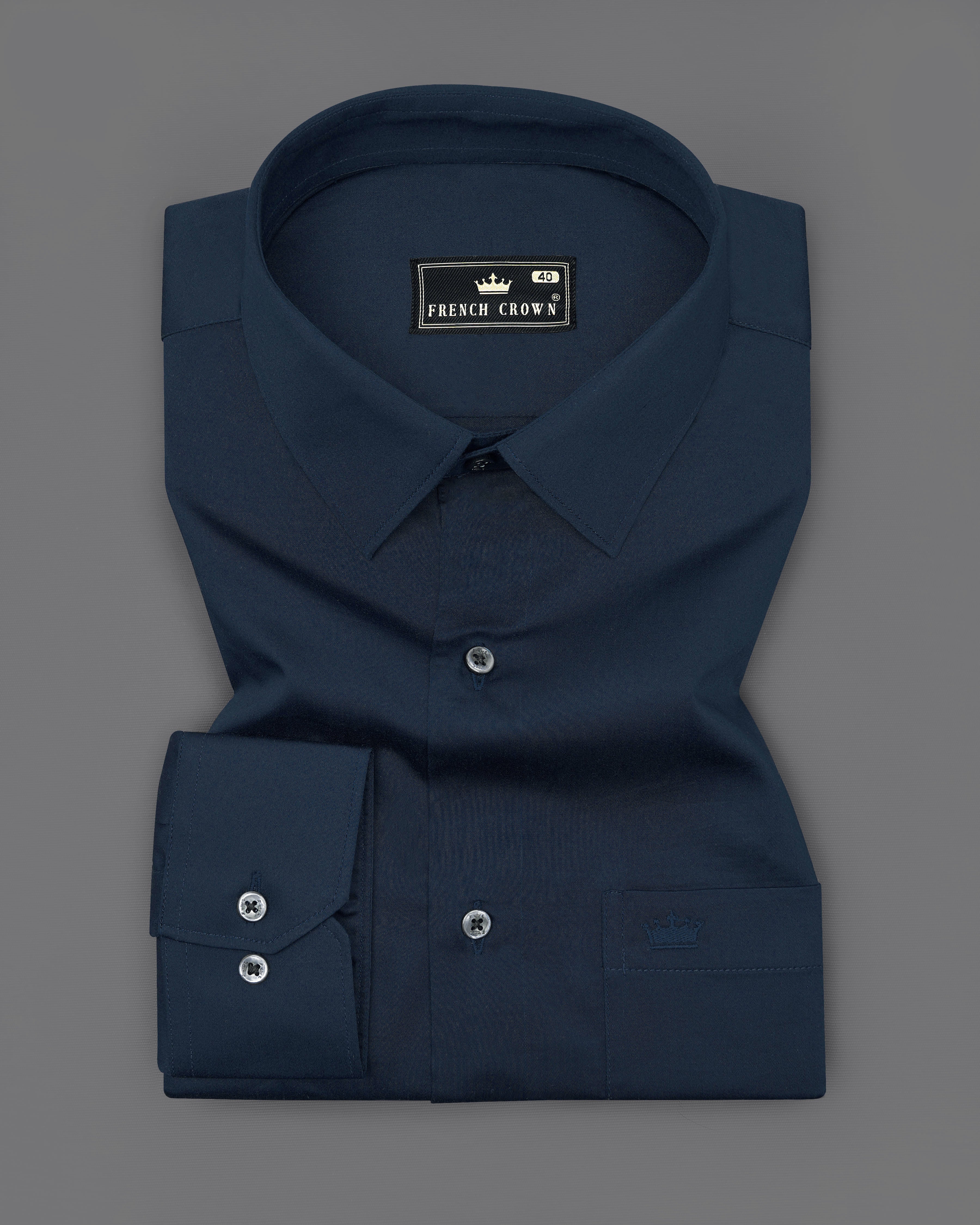 Baltic Sea Blue Subtle Sheen Super Soft Premium Cotton Shirt