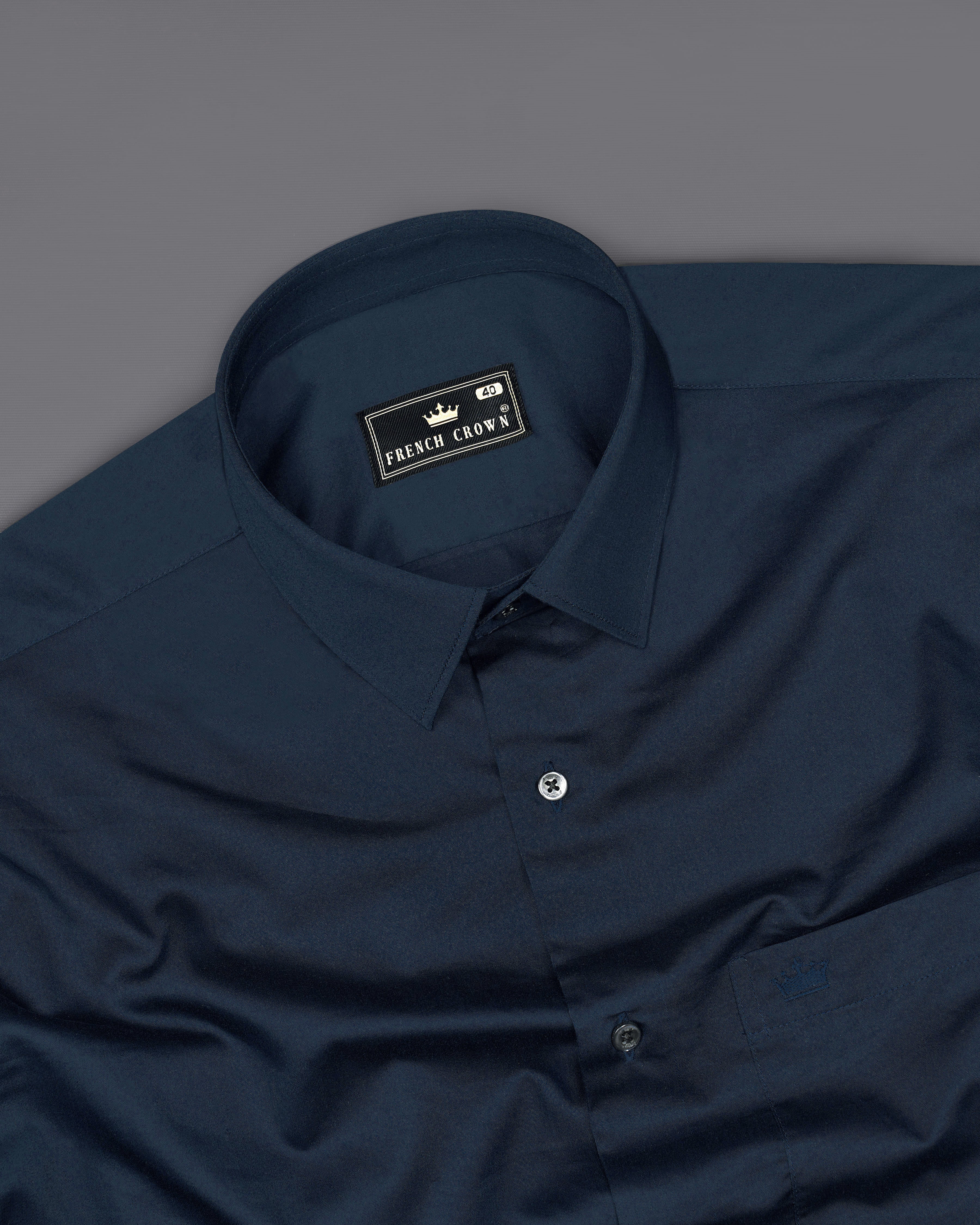 Baltic Sea Blue Subtle Sheen Super Soft Premium Cotton Shirt