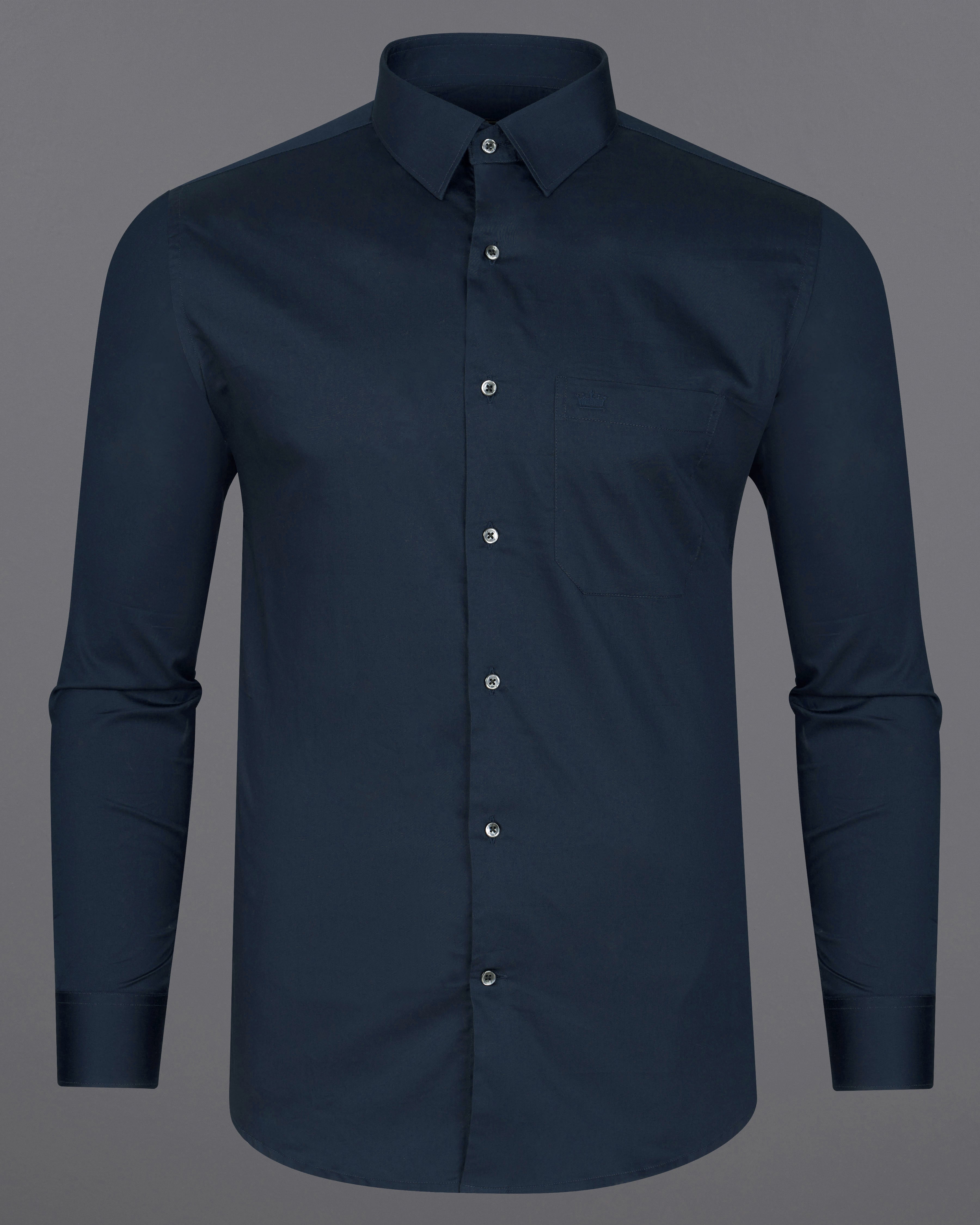 Baltic Sea Blue Subtle Sheen Super Soft Premium Cotton Shirt