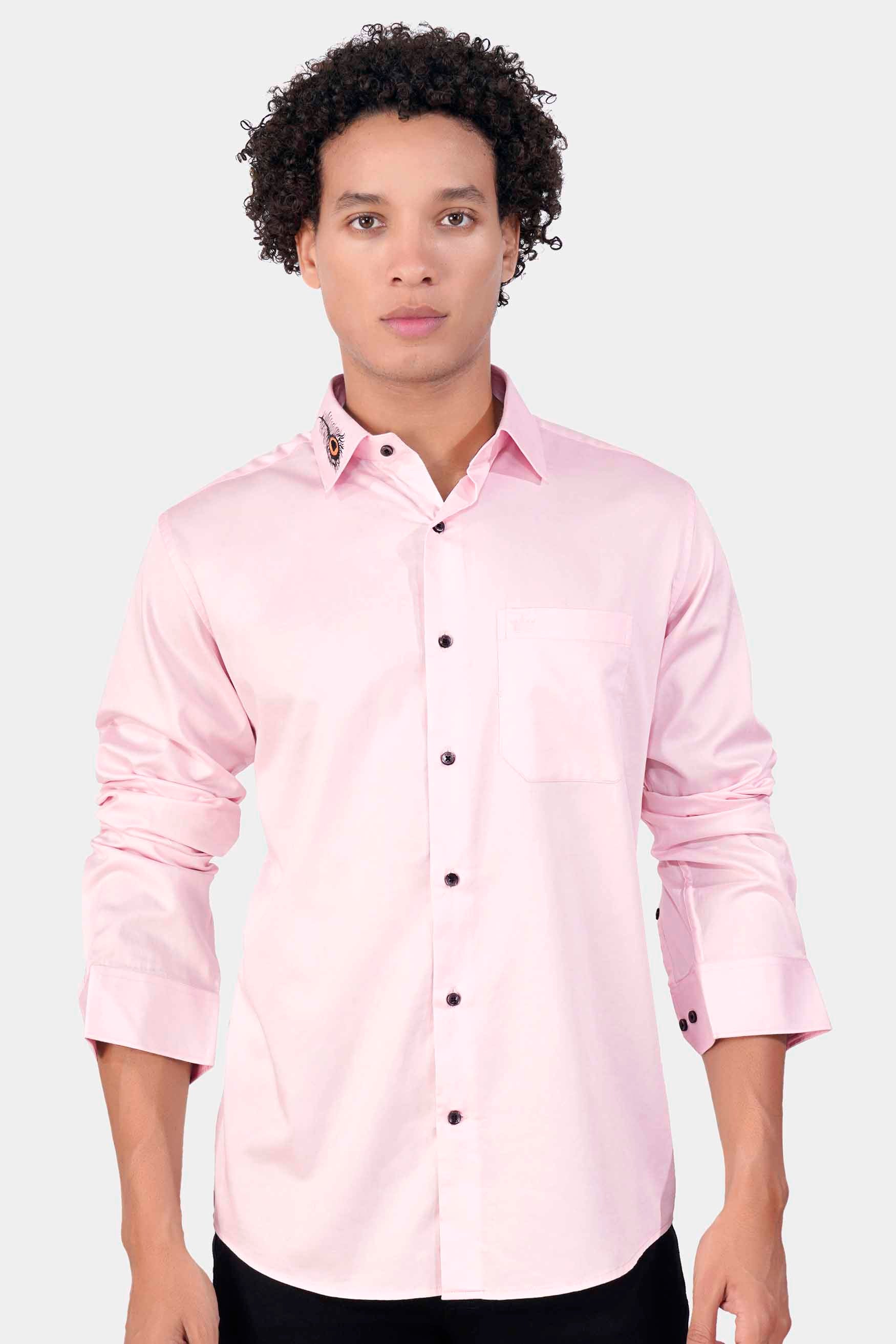 Schauss Pink Feather Hand Painted Subtle Sheen Super Soft Premium Cotton Designer Shirt 8877-BLK-ART-38, 8877-BLK-ART-H-38, 8877-BLK-ART-39, 8877-BLK-ART-H-39, 8877-BLK-ART-40, 8877-BLK-ART-H-40, 8877-BLK-ART-42, 8877-BLK-ART-H-42, 8877-BLK-ART-44, 8877-BLK-ART-H-44, 8877-BLK-ART-46, 8877-BLK-ART-H-46, 8877-BLK-ART-48, 8877-BLK-ART-H-48, 8877-BLK-ART-50, 8877-BLK-ART-H-50, 8877-BLK-ART-52, 8877-BLK-ART-H-52